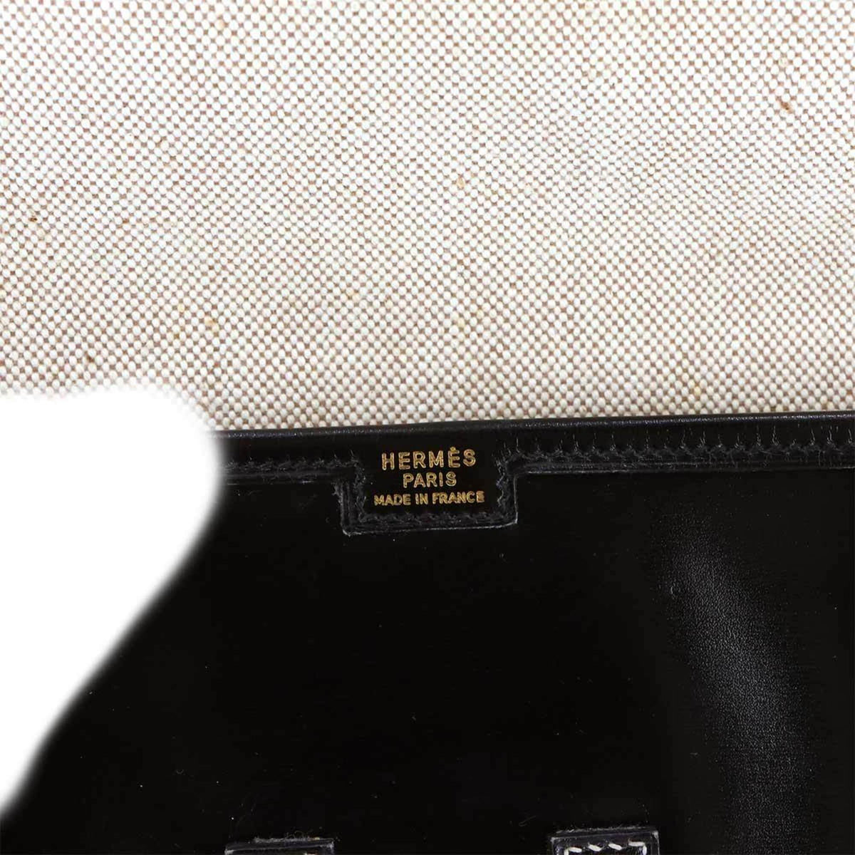 Hermes Black Box Calf Leather Clutch Bag (Pre-Owned)