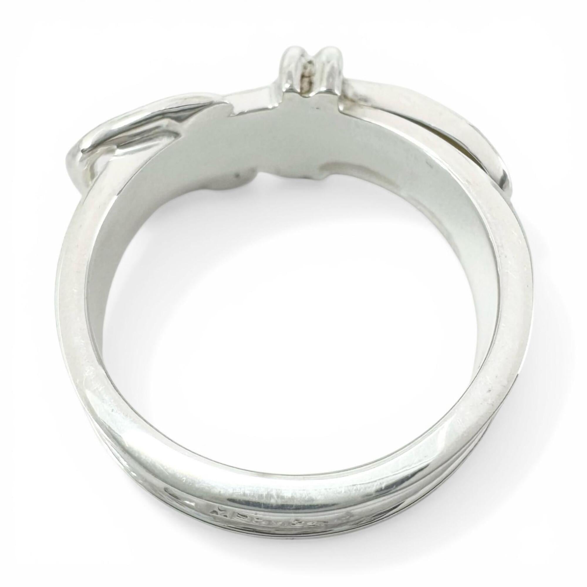 Hermes Silver Silver 925 Band Ring (Pre-Owned)