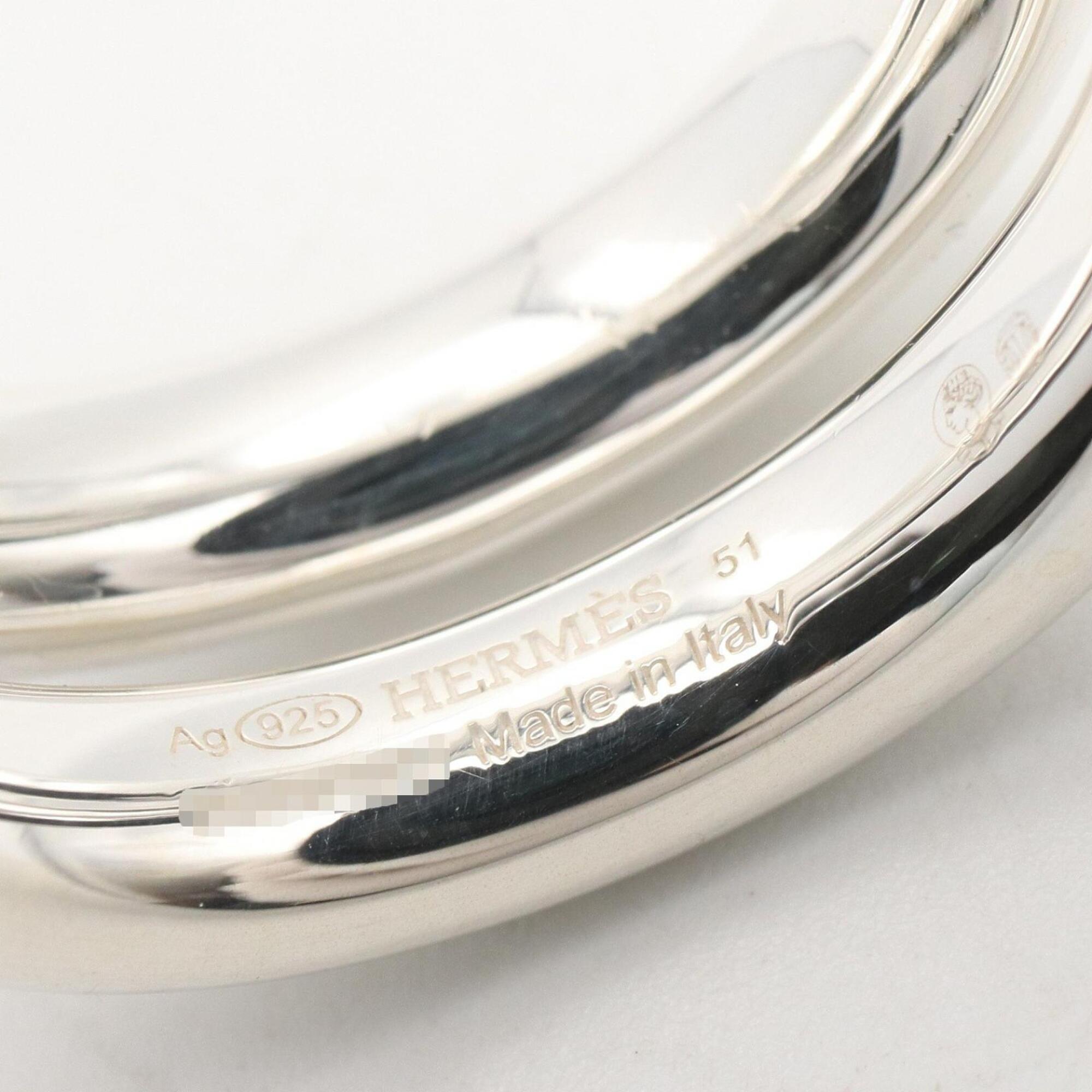 Hermes Silver Silver 925 Band Ring (Pre-Owned)