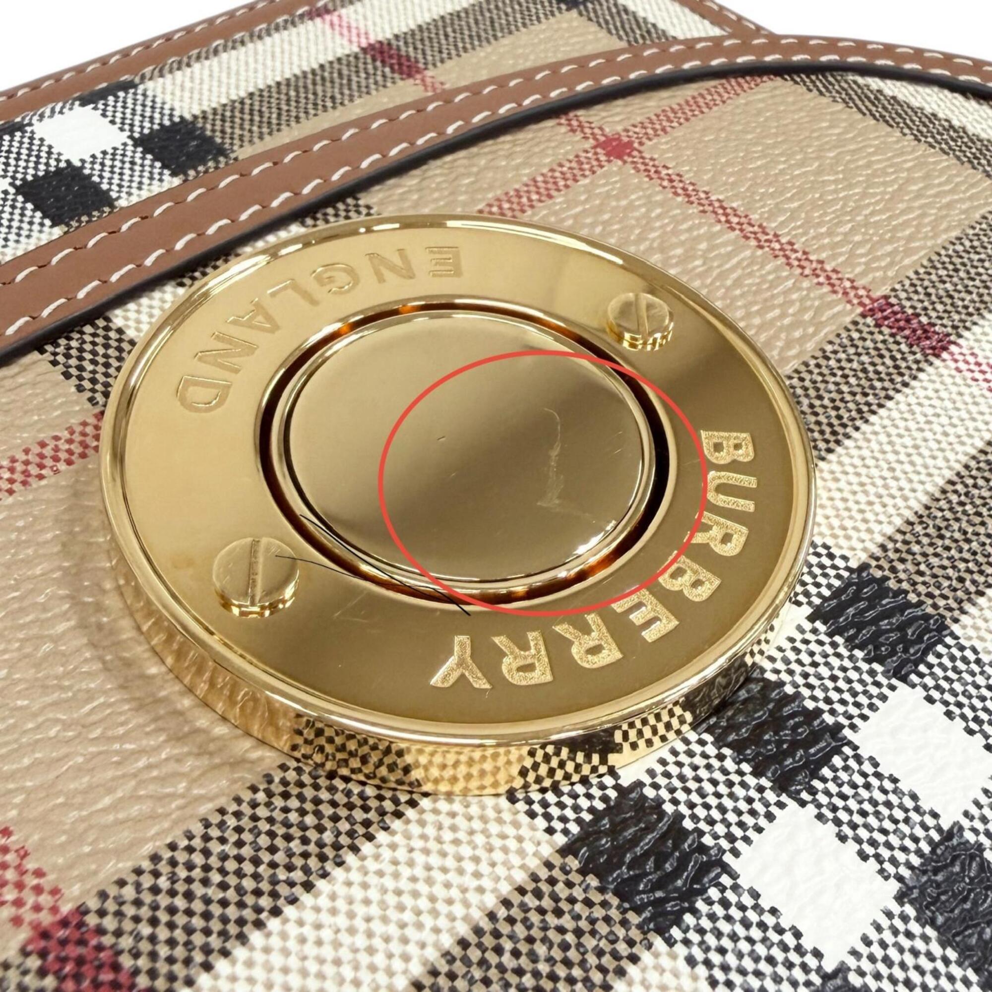 Burberry Beige Brown Leather Crossbody Bag Shoulder Bag (Pre-Owned)