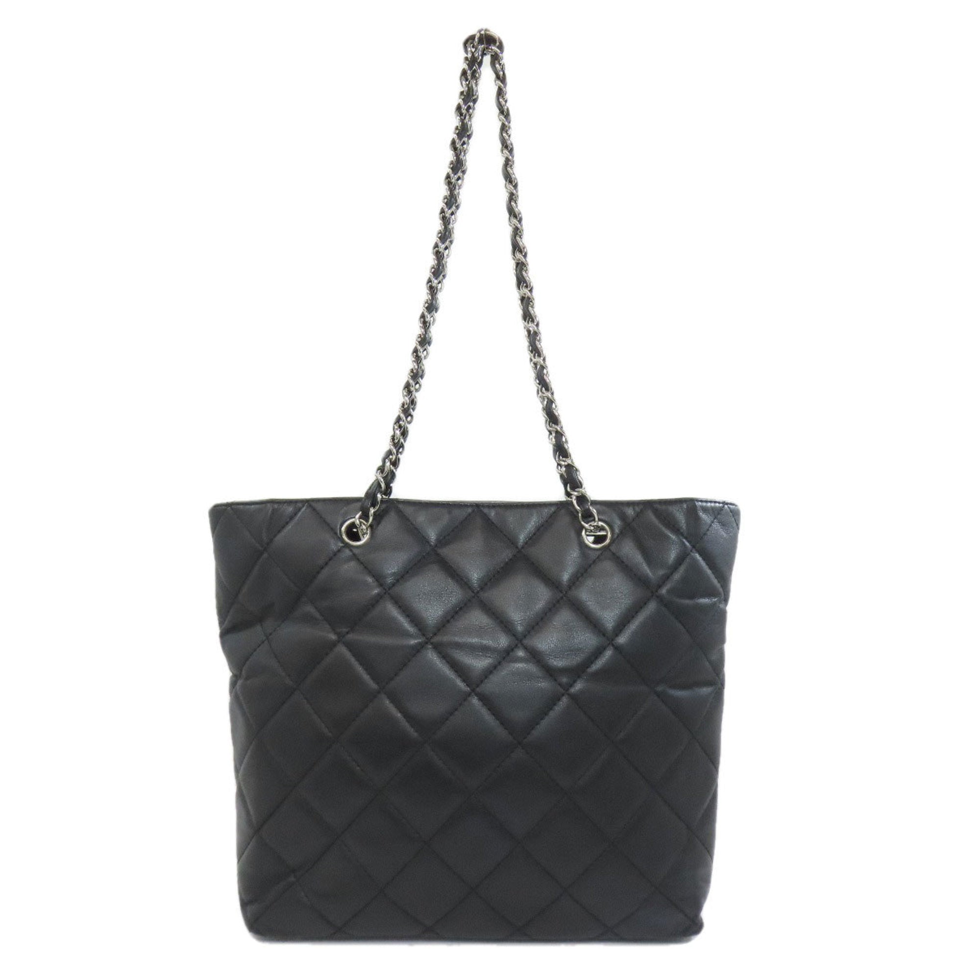 Chanel Matelasse Black Leather Tote Bag (Pre-Owned)