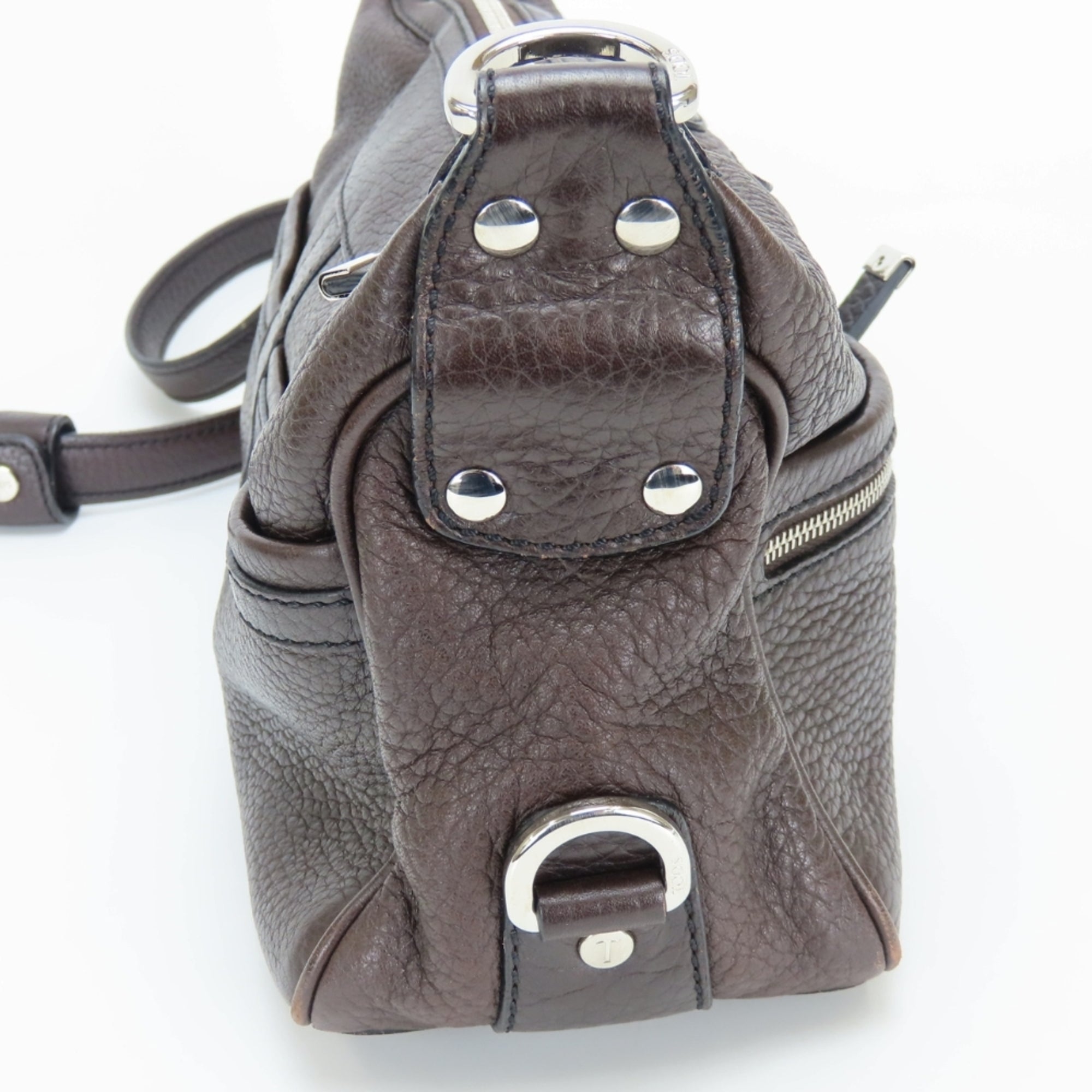 Tod's Dark Brown Leather Shoulder Bag (Pre-Owned)
