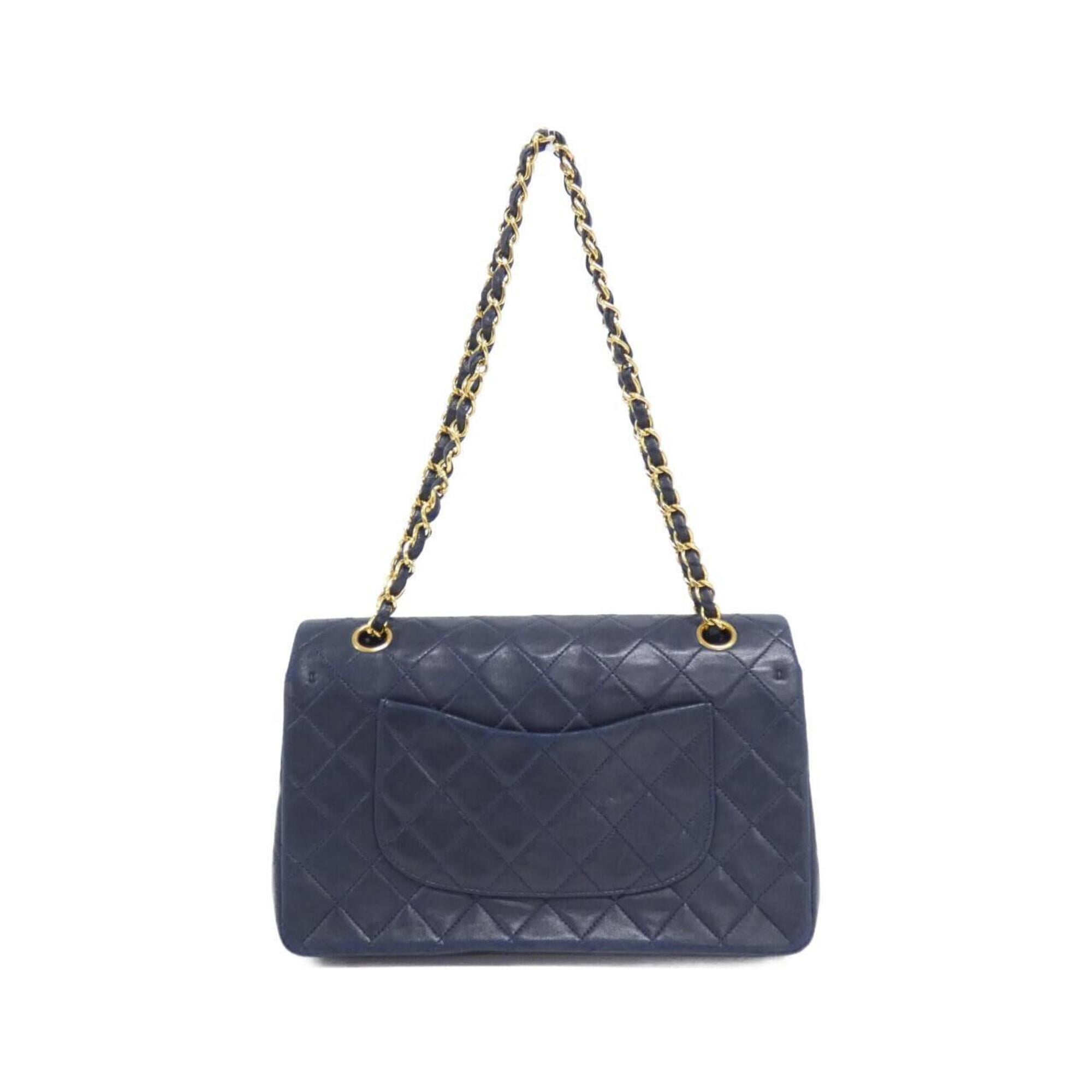 Chanel Navy Leather Shoulder Bag (Pre-Owned)