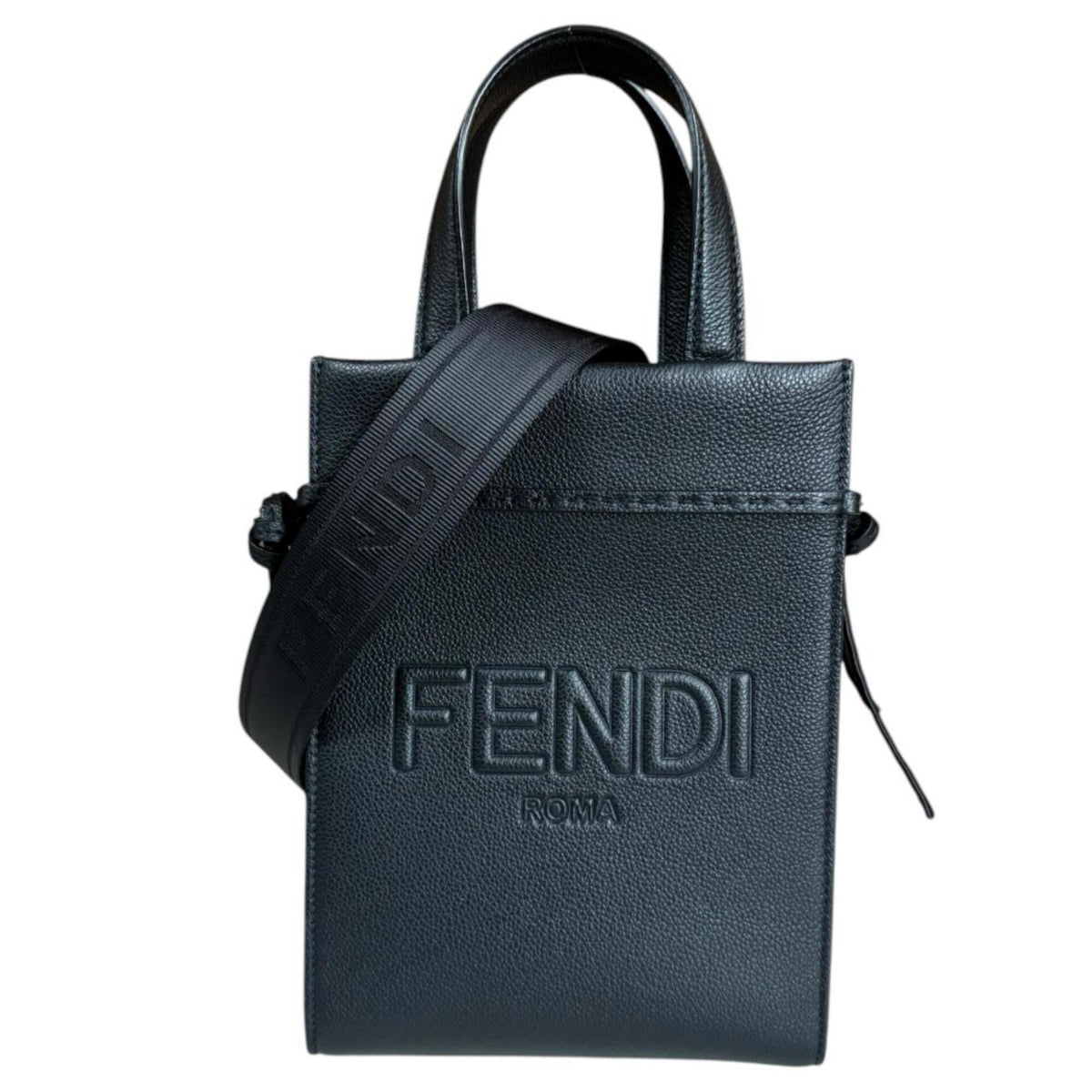 Fendi Black Leather Handbag Shoulder Bag (Pre-Owned)