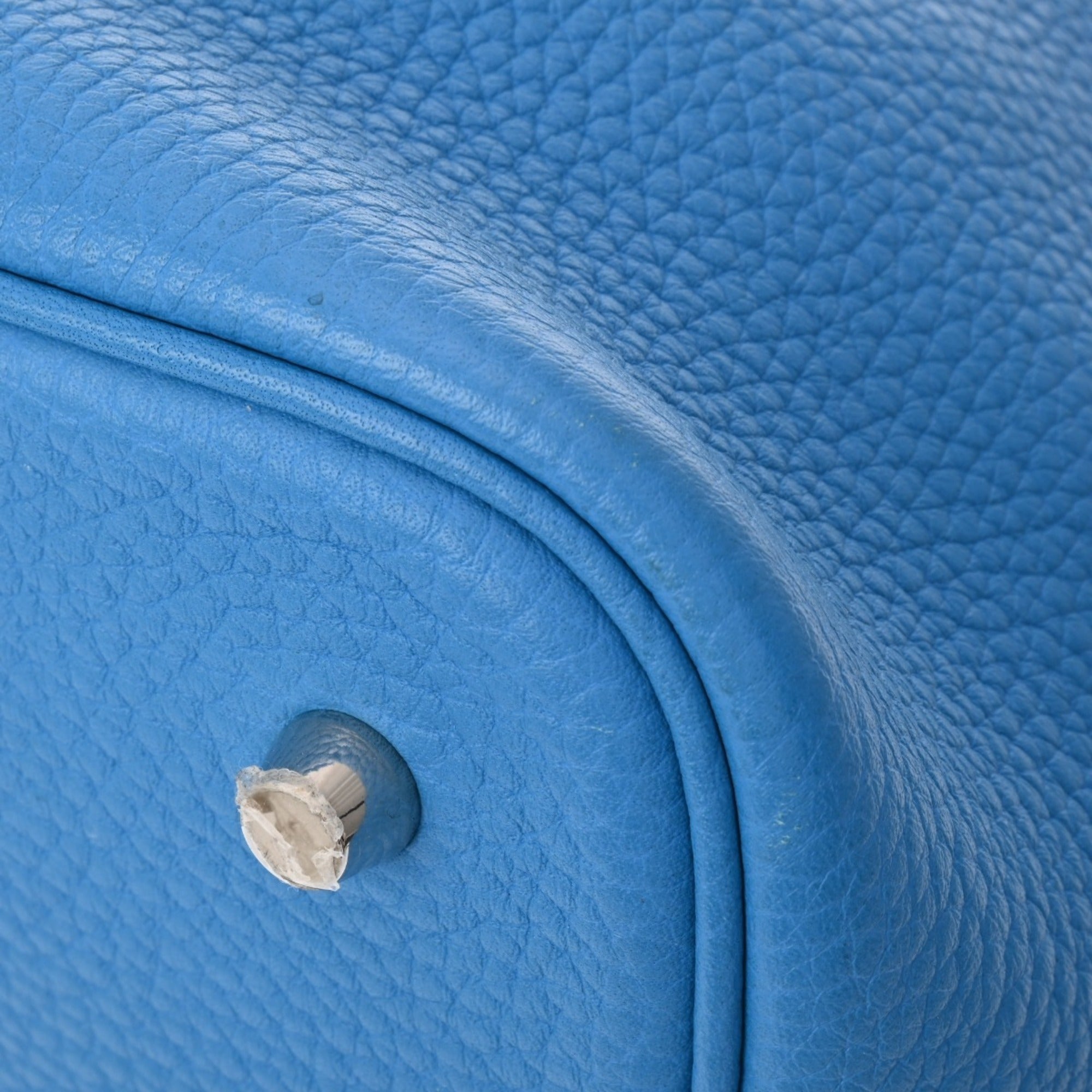 Hermes Picotin Blue Taurillon Clemence Leather Handbag (Pre-Owned)