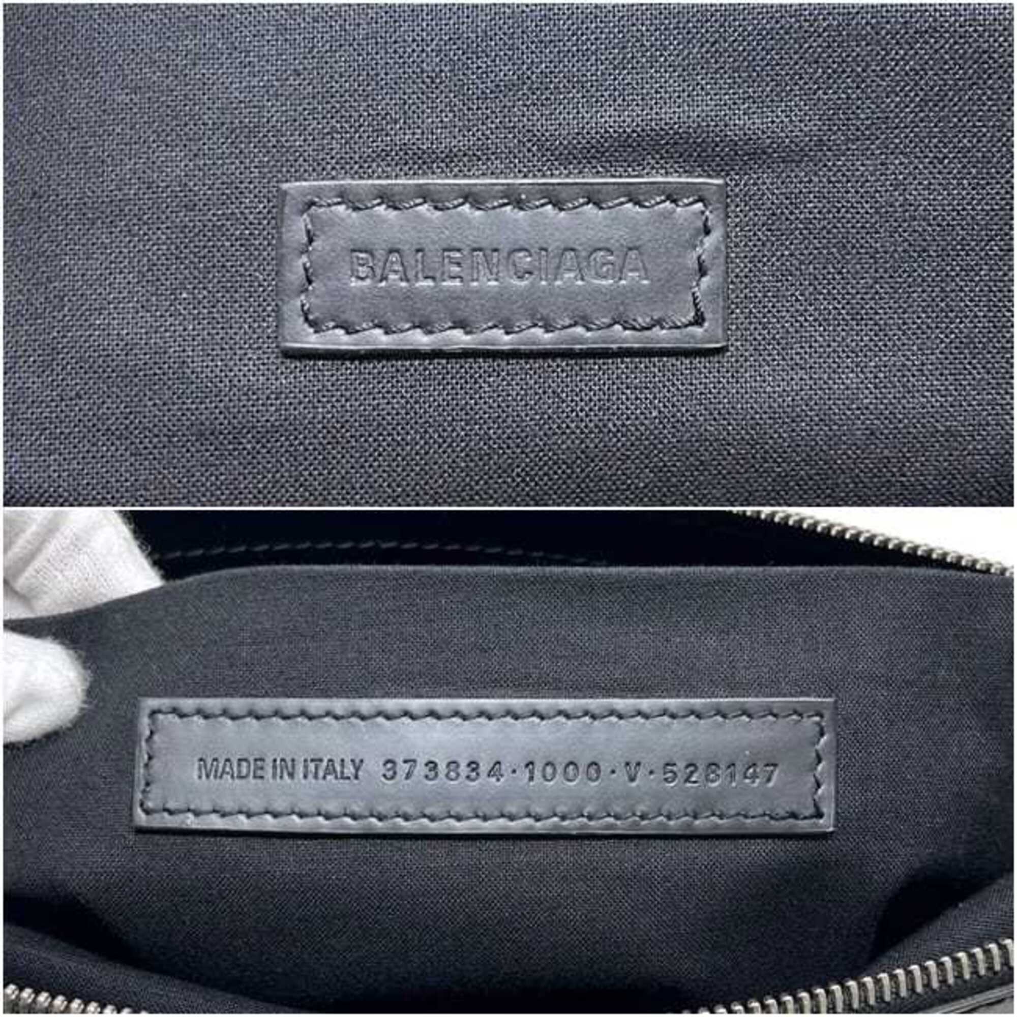 Balenciaga Black Canvas Leather Clutch Bag (Pre-Owned)