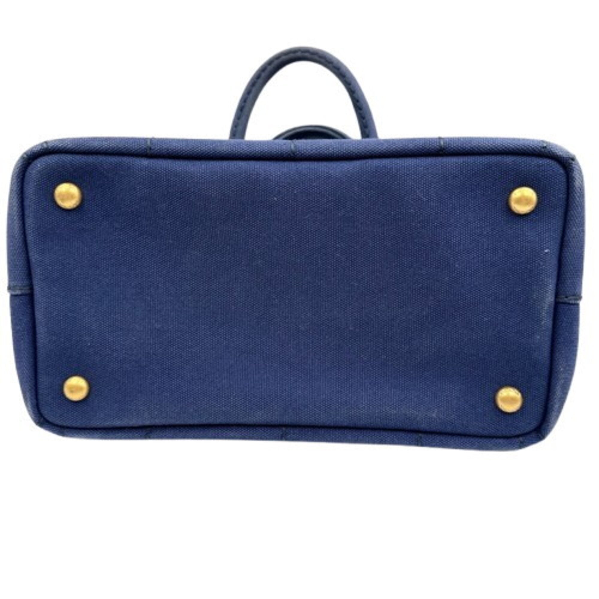 Prada Canapa Blue Canvas Handbag (Pre-Owned)