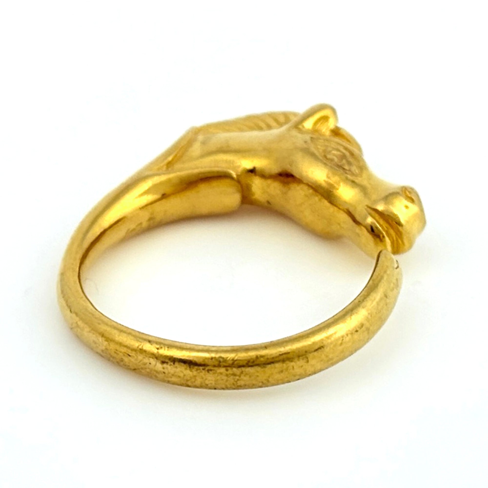 Hermes Gold Gold Plating Band Ring (Pre-Owned)
