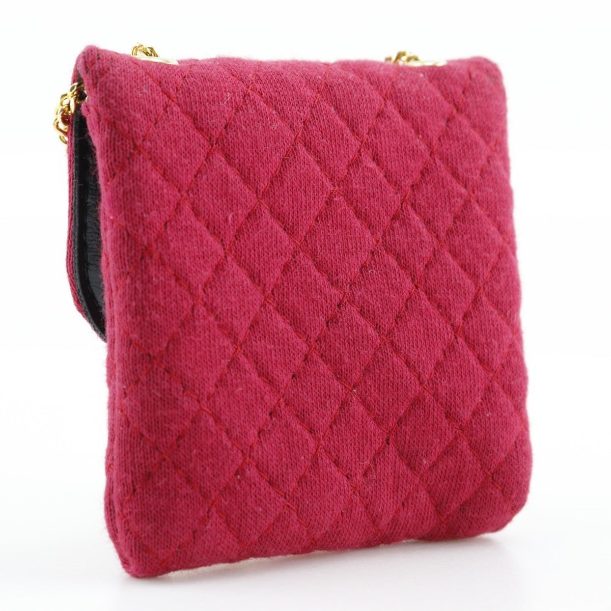 Chanel Red Color Cotton Pouch (Pre-Owned)