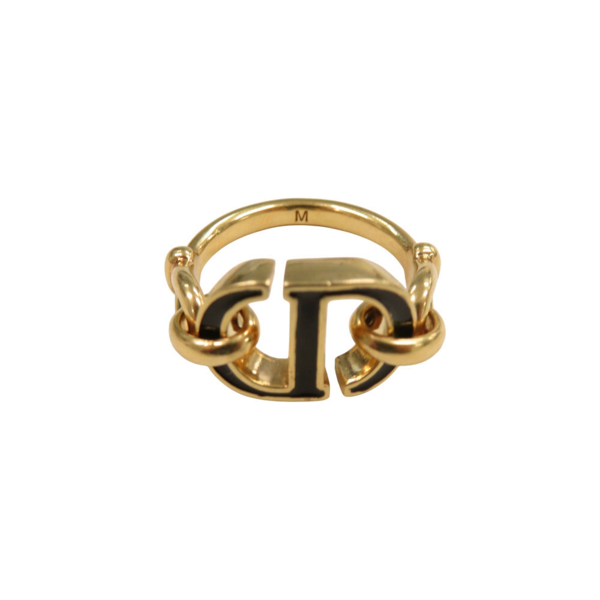 Christian Dior Gold Gold Plating Band Ring (Pre-Owned)