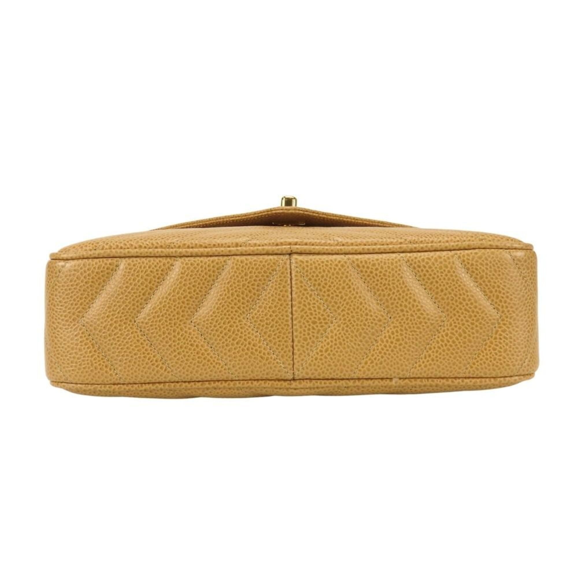 Chanel Beige Gold Grained Calfskin Shoulder Bag (Pre-Owned)