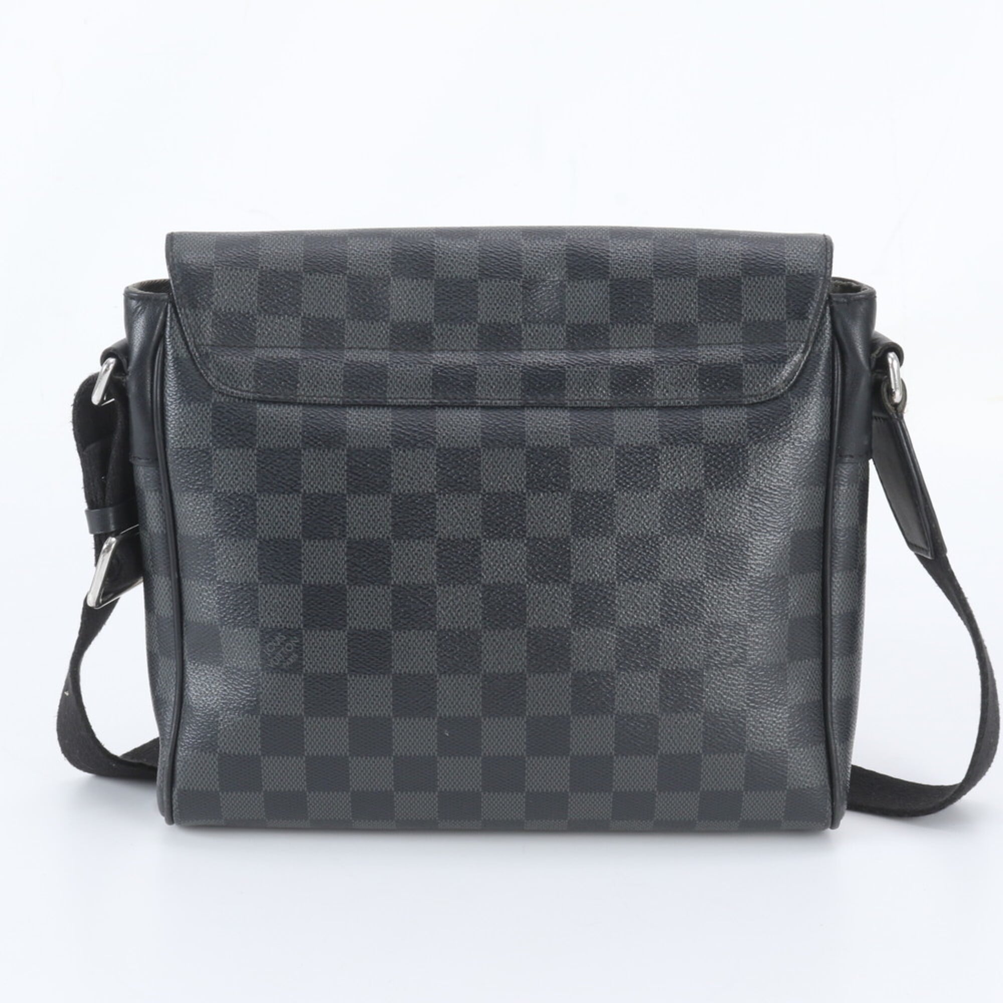 Louis Vuitton Damier Graphite Black Gray Leather Shoulder Bag (Pre-Owned)