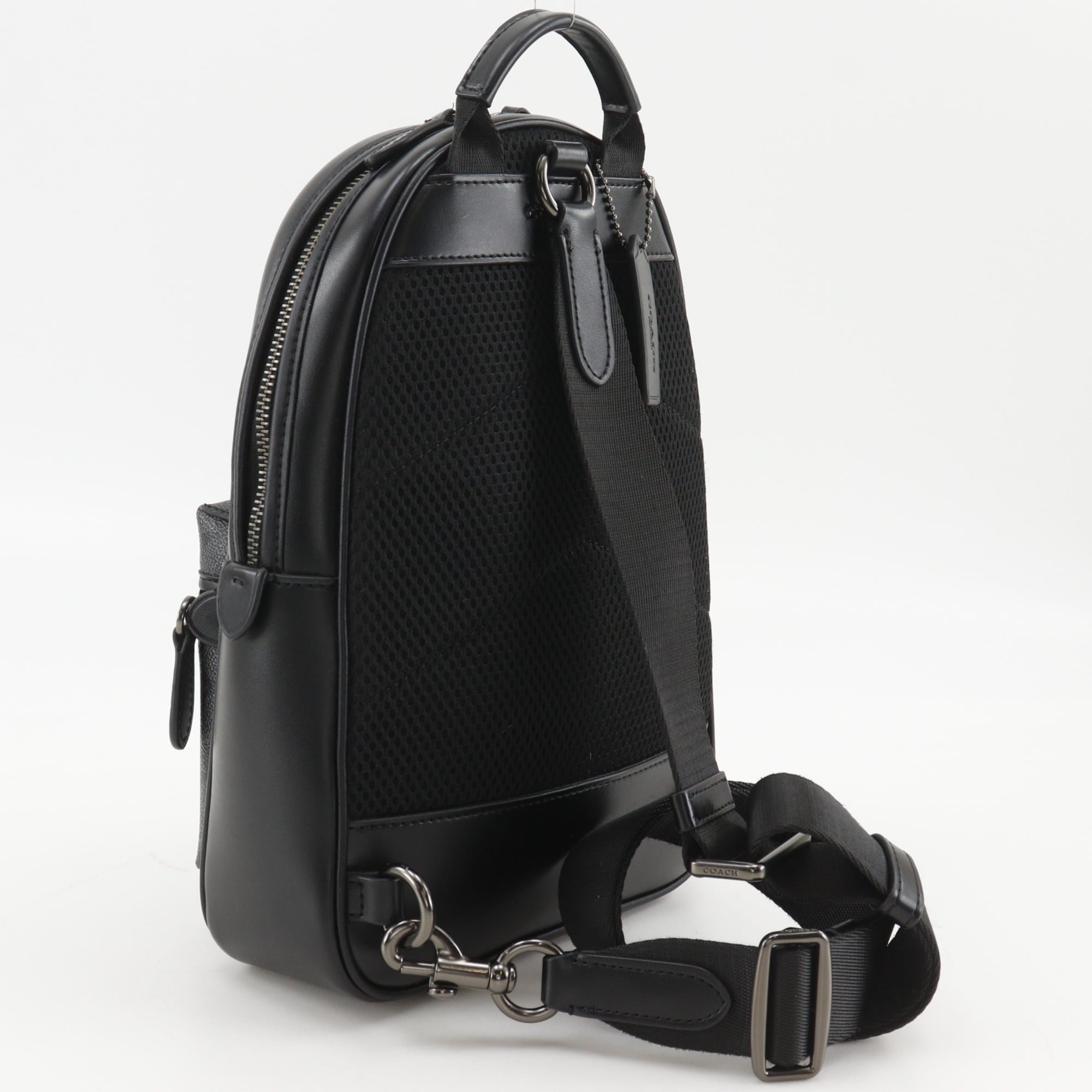 Coach Signature Black Pvc Sling Bag (Pre-Owned)