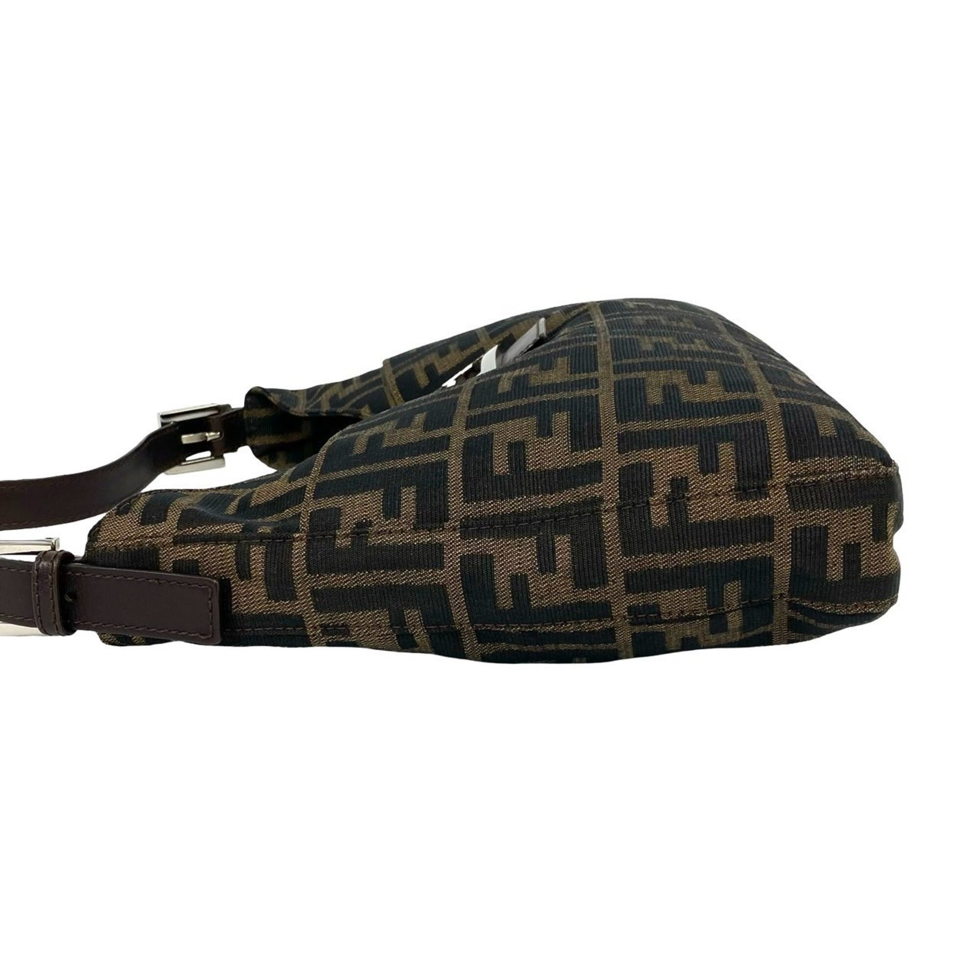 Fendi Brown Canvas Leather Handbag Shoulder Bag (Pre-Owned)