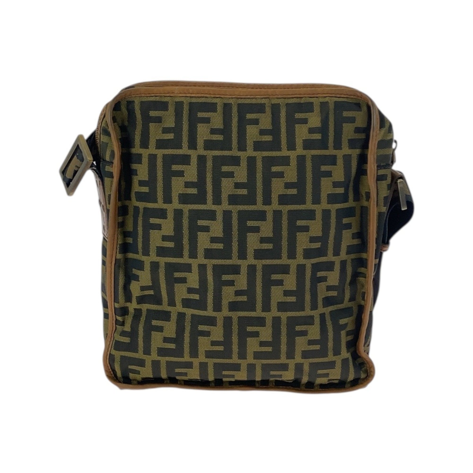 Fendi Beige Brown Nylon Pochette Shoulder Bag (Pre-Owned)