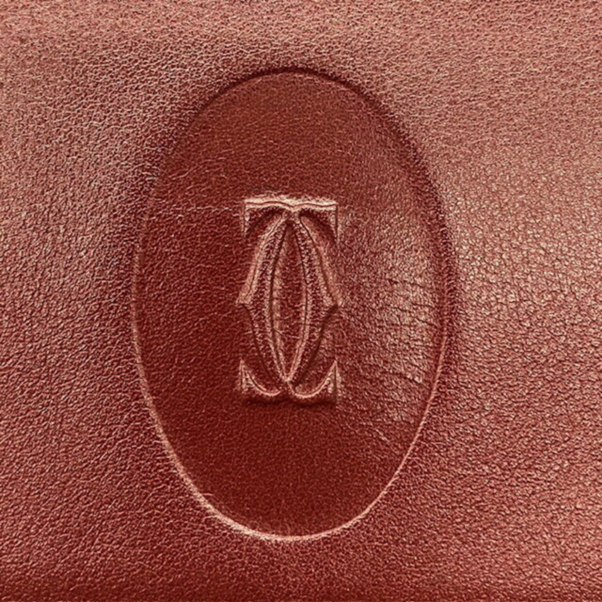 Cartier Bordeaux Leather Clutch Bag (Pre-Owned)