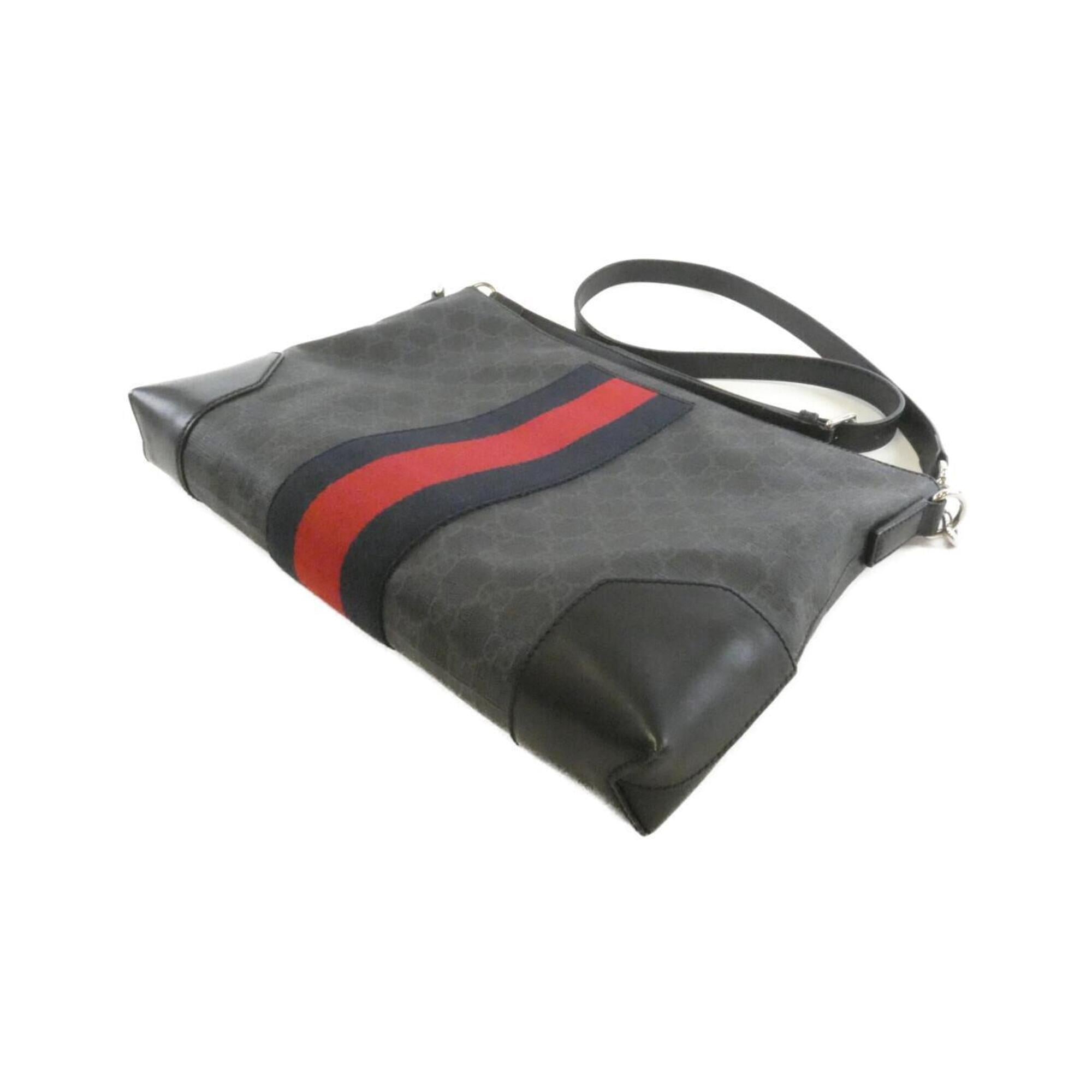 Gucci Black Gray Gg Supreme Shoulder Bag (Pre-Owned)