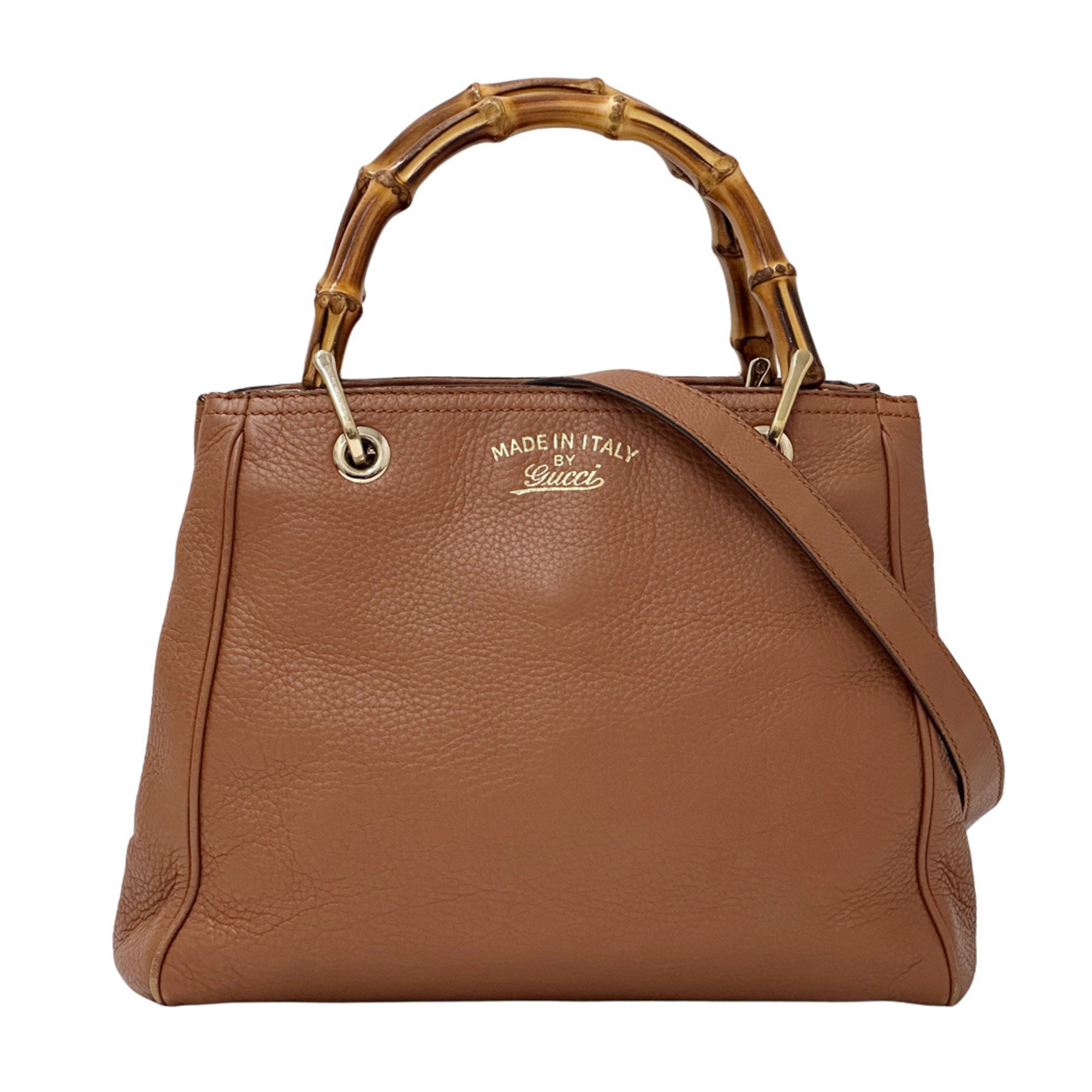 Gucci Brown Bamboo Handbag Shoulder Bag (Pre-Owned)