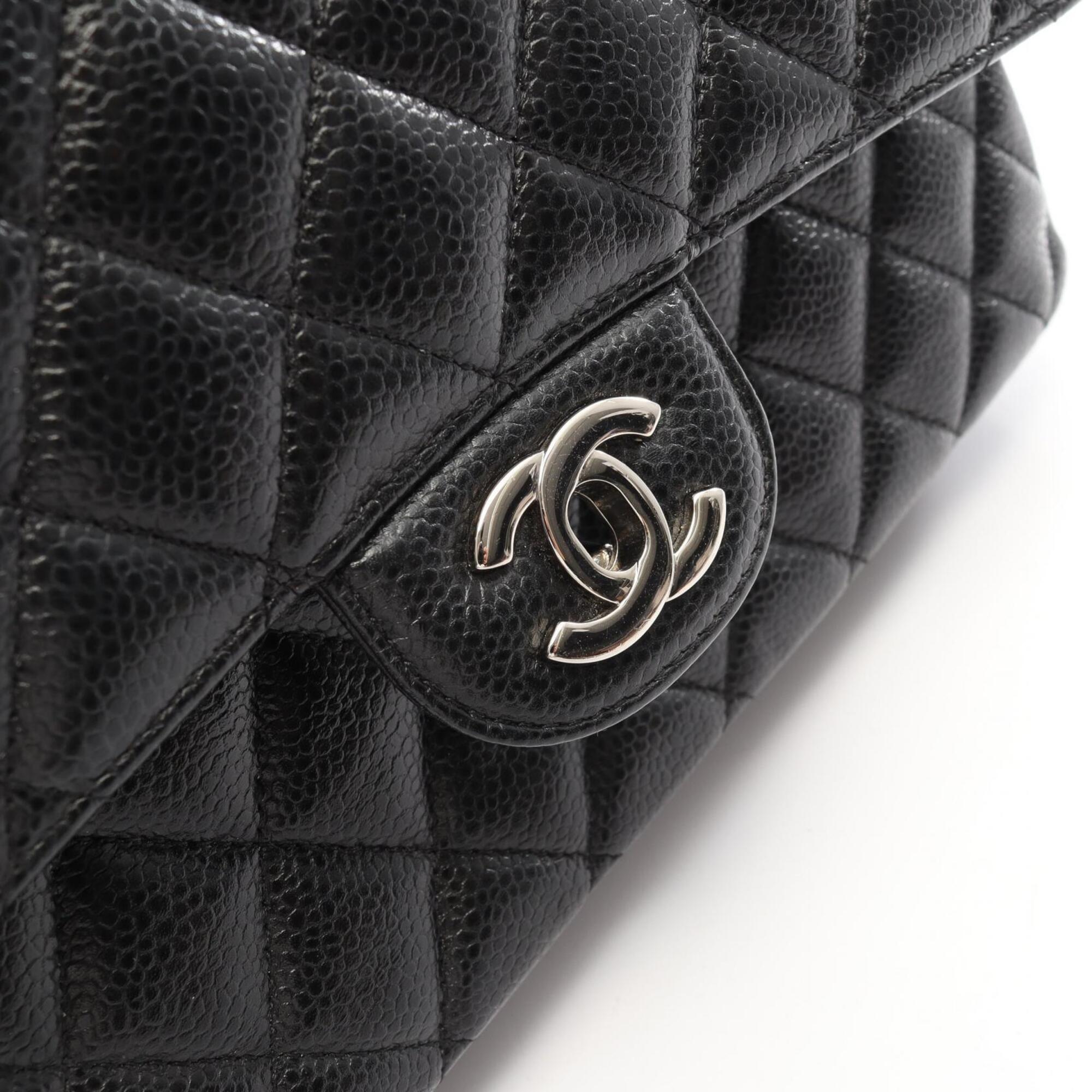 Chanel Black Grained Calfskin Handbag Shoulder Bag (Pre-Owned)