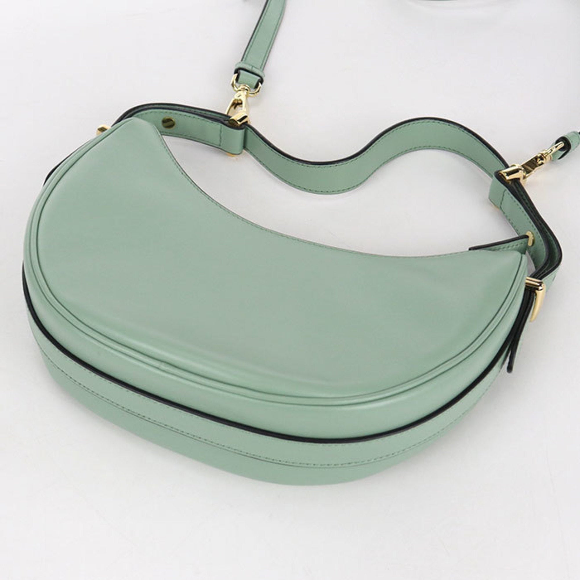 Prada Green Leather Shoulder Bag (Pre-Owned)