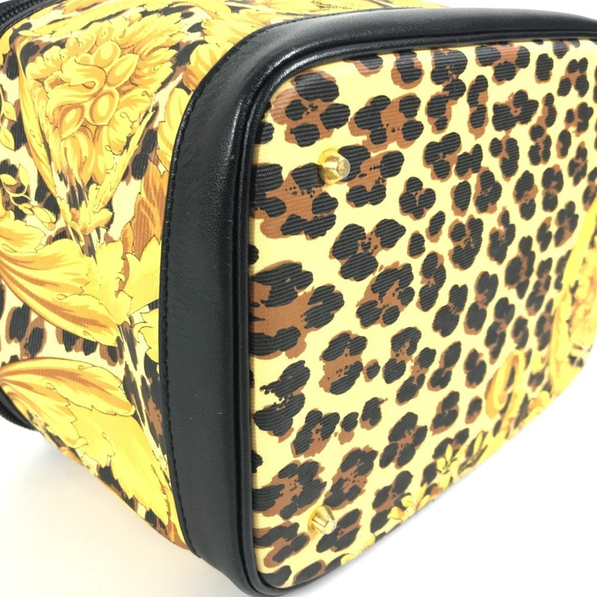 Versace Black Yellow Handbag Pouch (Pre-Owned)