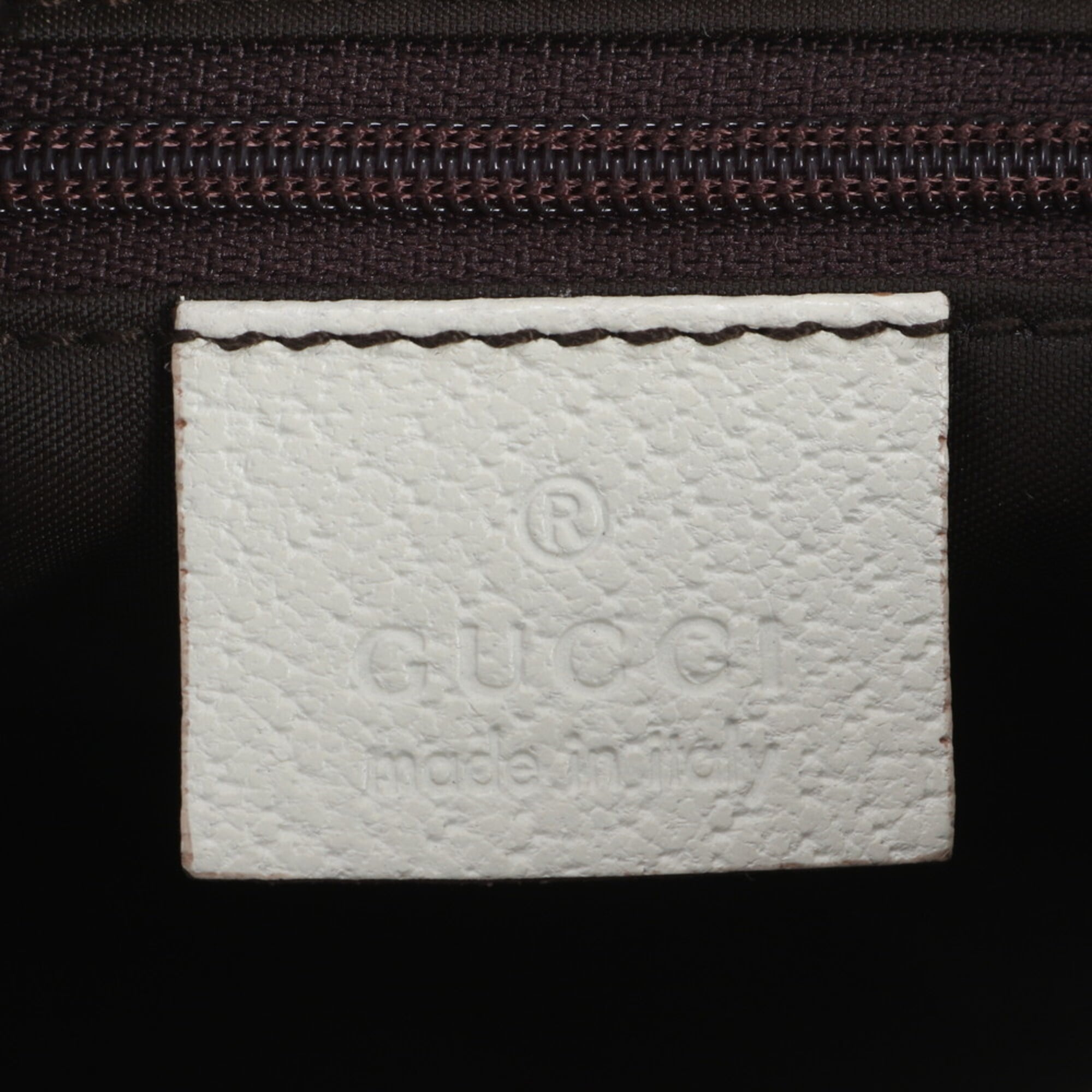 Gucci Jackie Beige Leather Canvas Shoulder Bag Tote Bag (Pre-Owned)