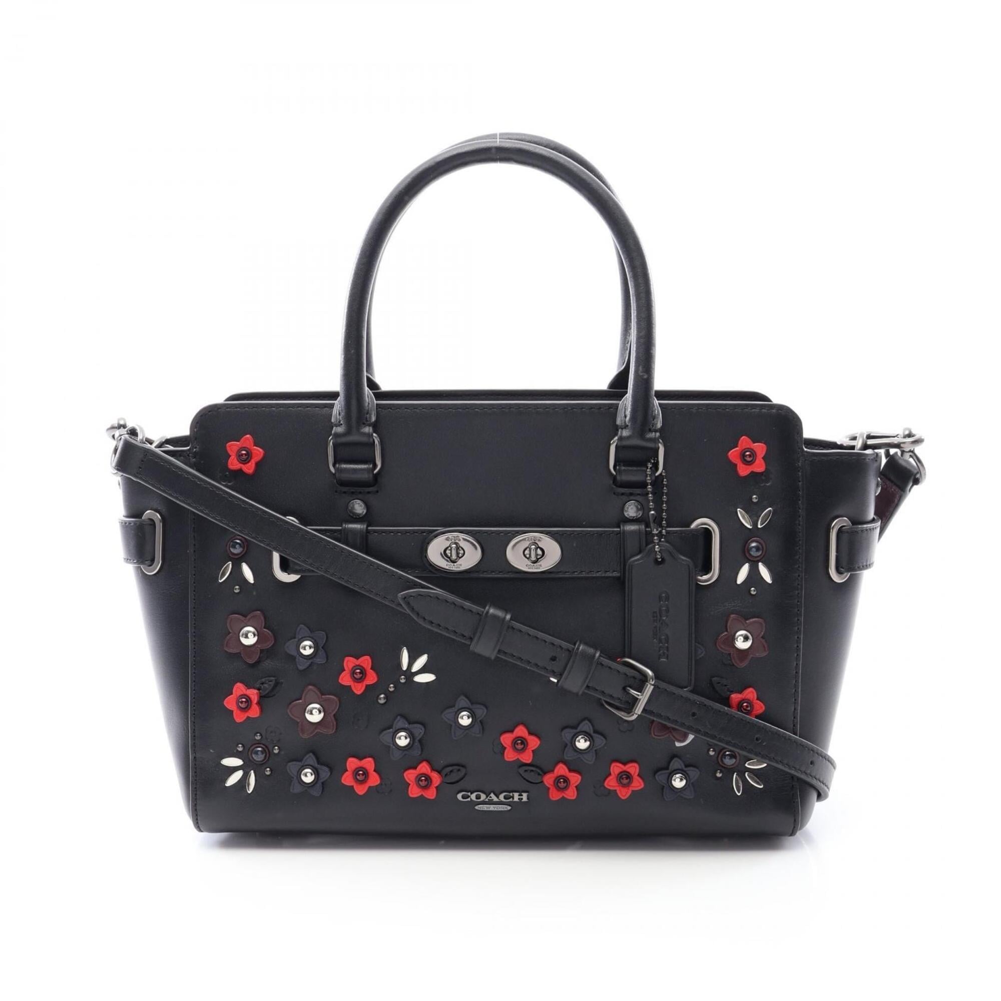 Coach Black Leather Handbag (Pre-Owned)