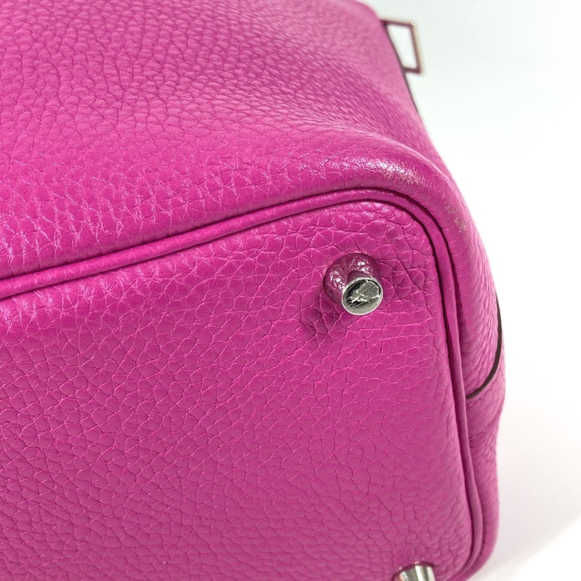 Hermes Pink Taurillon Clemence Leather Handbag Tote Bag (Pre-Owned)
