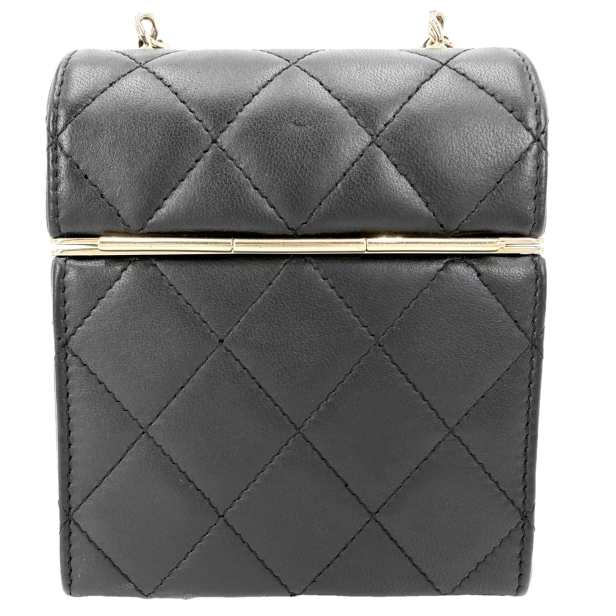 Chanel Black White Leather Shoulder Bag (Pre-Owned)