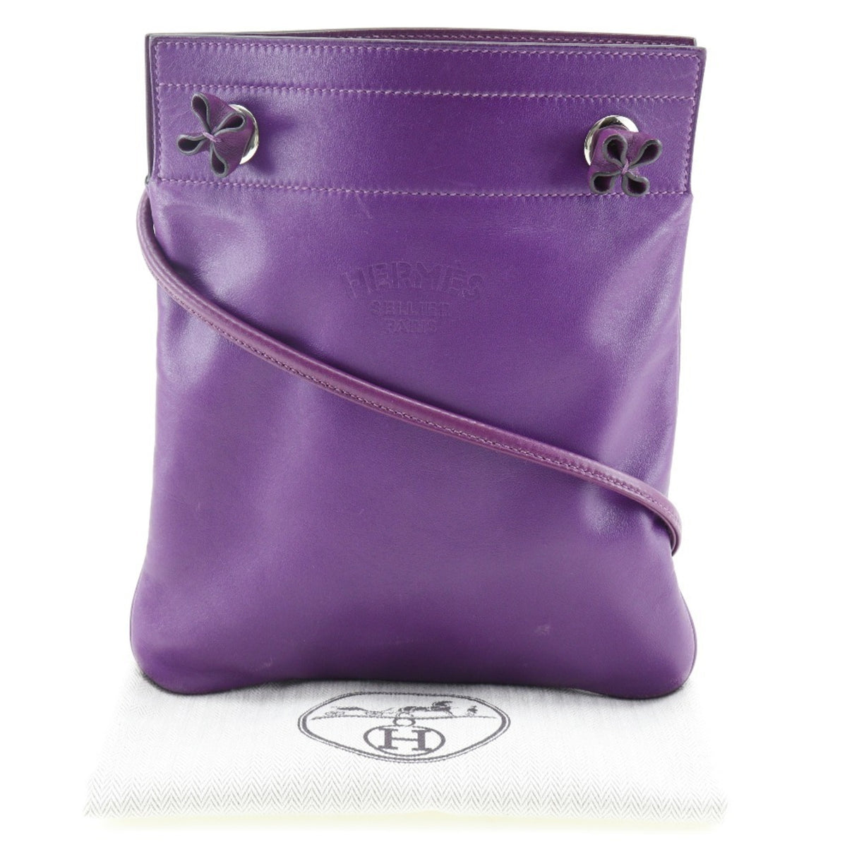 Hermes Purple Swift Leather Shoulder Bag (Pre-Owned)