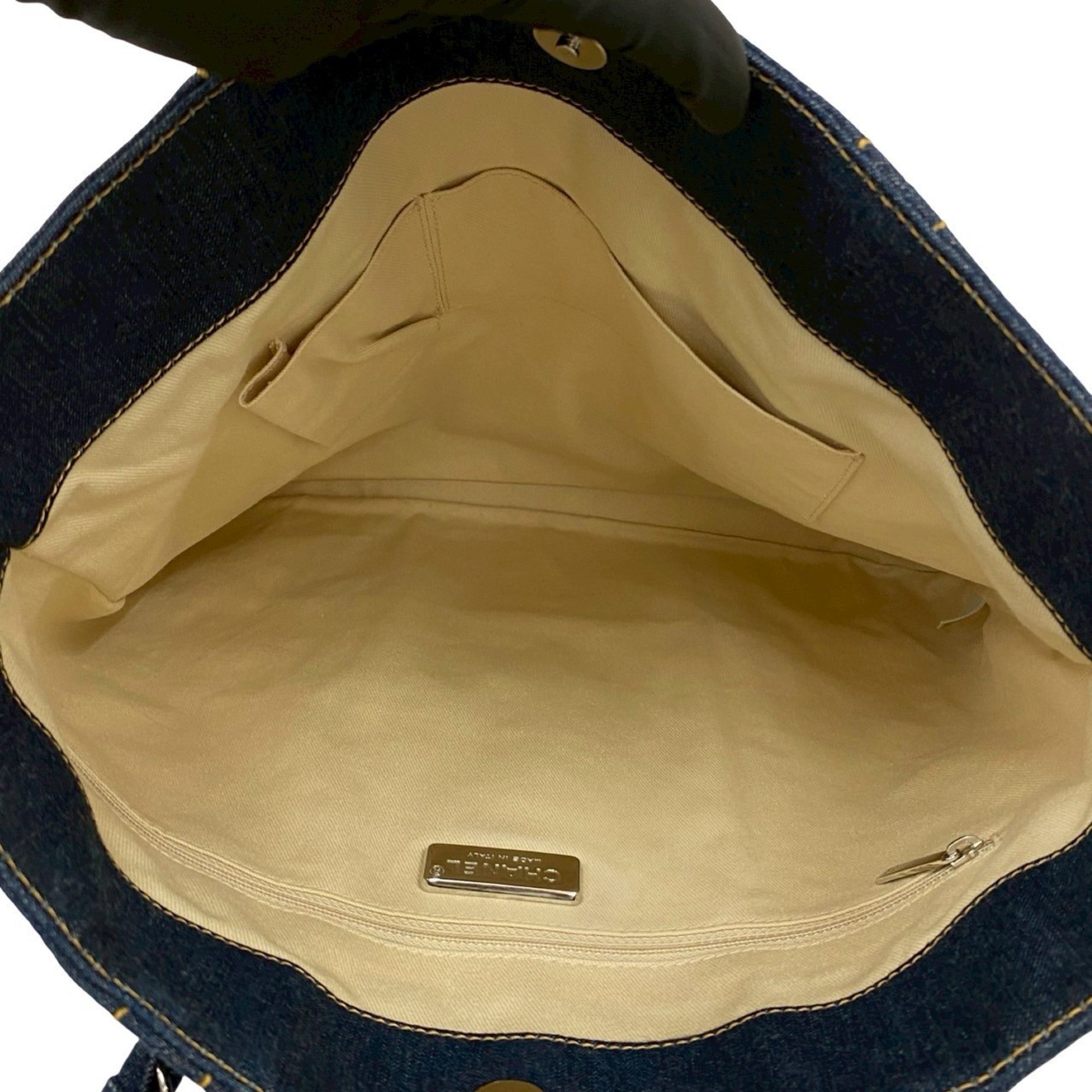 Chanel Denim Blue Denim Handbag Shoulder Bag Tote Bag (Pre-Owned)