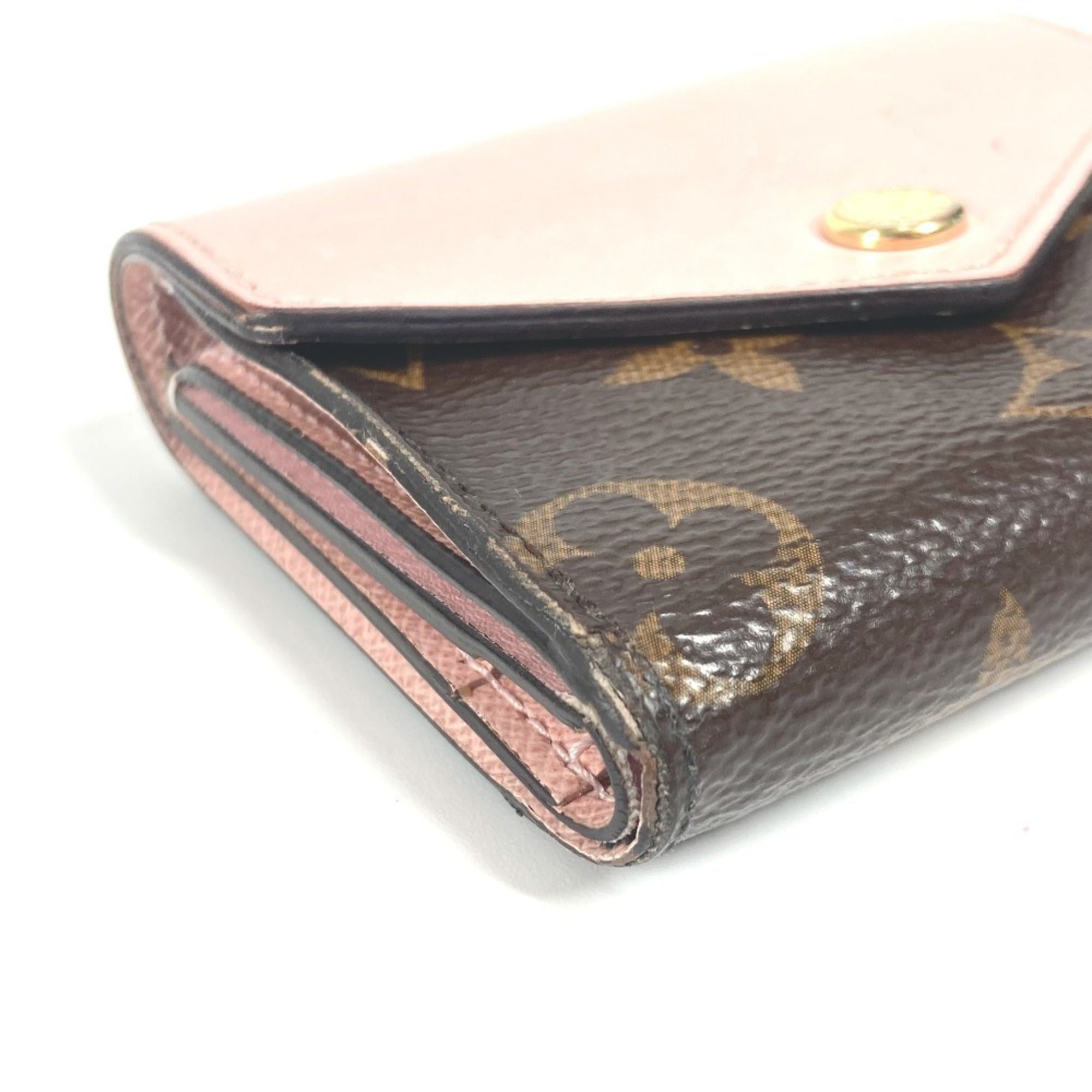 Louis Vuitton Monogram Brown Pink Rose Ballerine Monogram Wallet (Tri-Fold) (Pre-Owned)