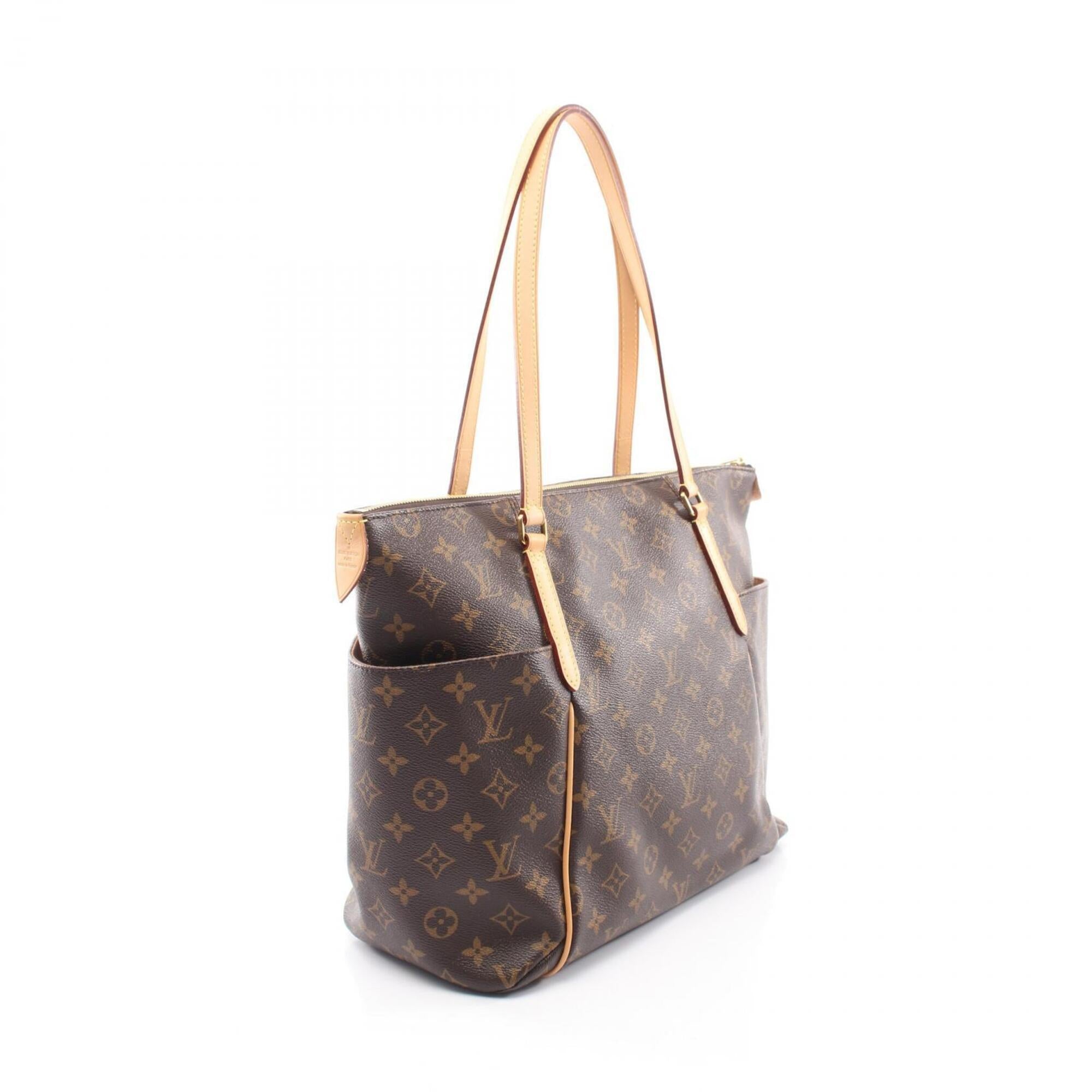 Louis Vuitton Brown Coated Canvas Leather Handbag Tote Bag (Pre-Owned)