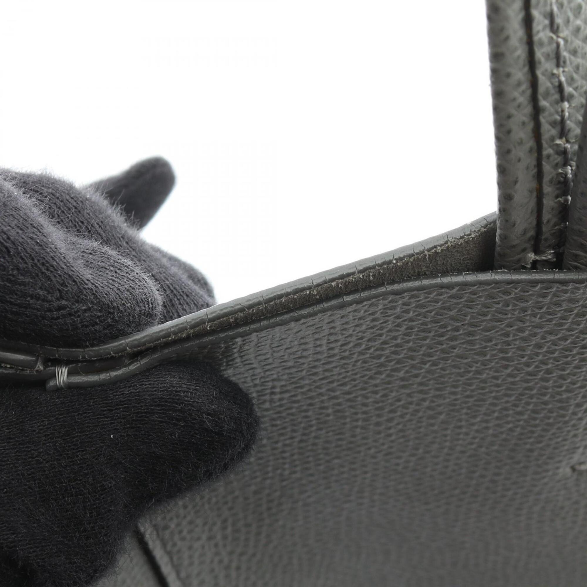 Celine Cabas Gray Leather Handbag Tote Bag (Pre-Owned)