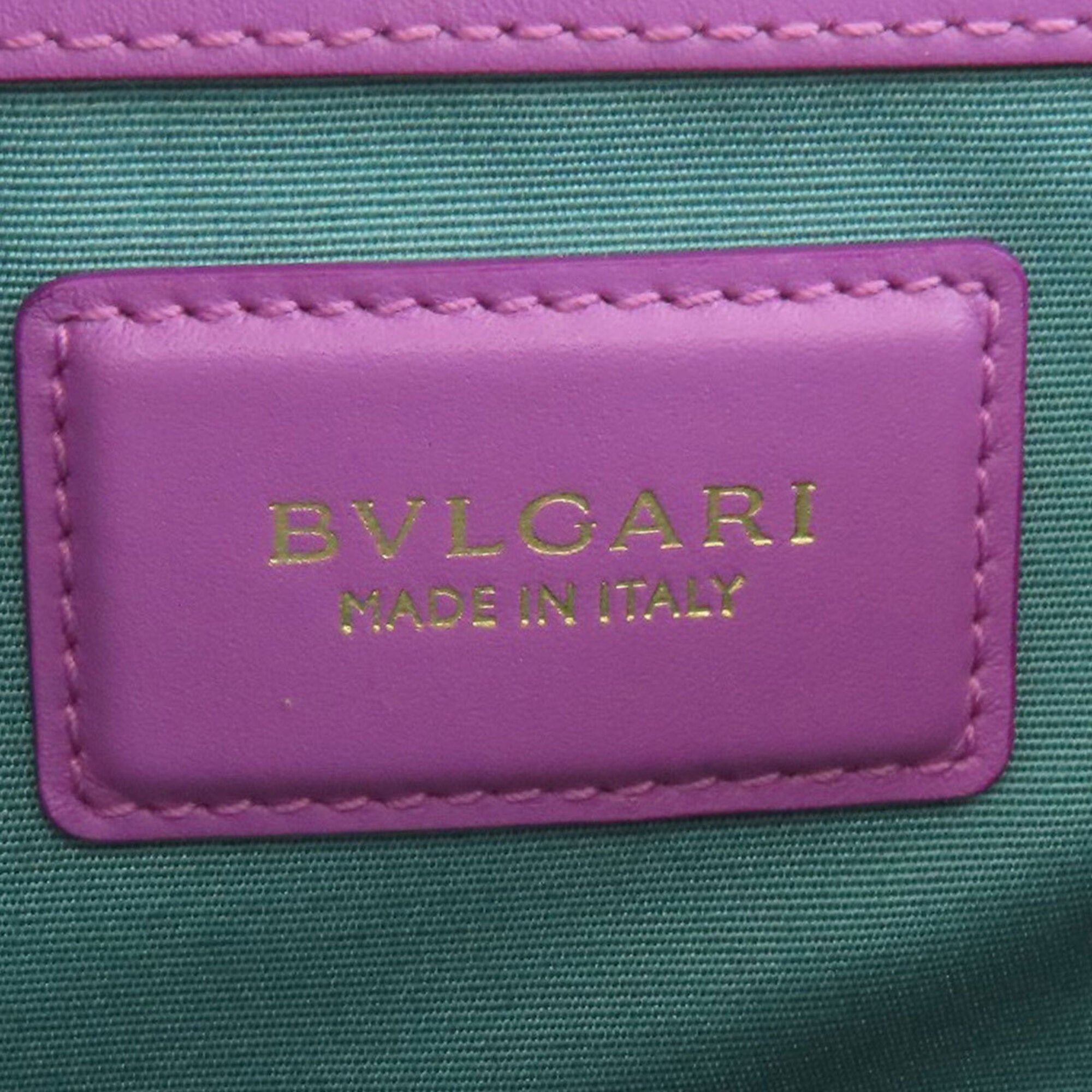 Bvlgari Pink Purple Leather Tote Bag (Pre-Owned)