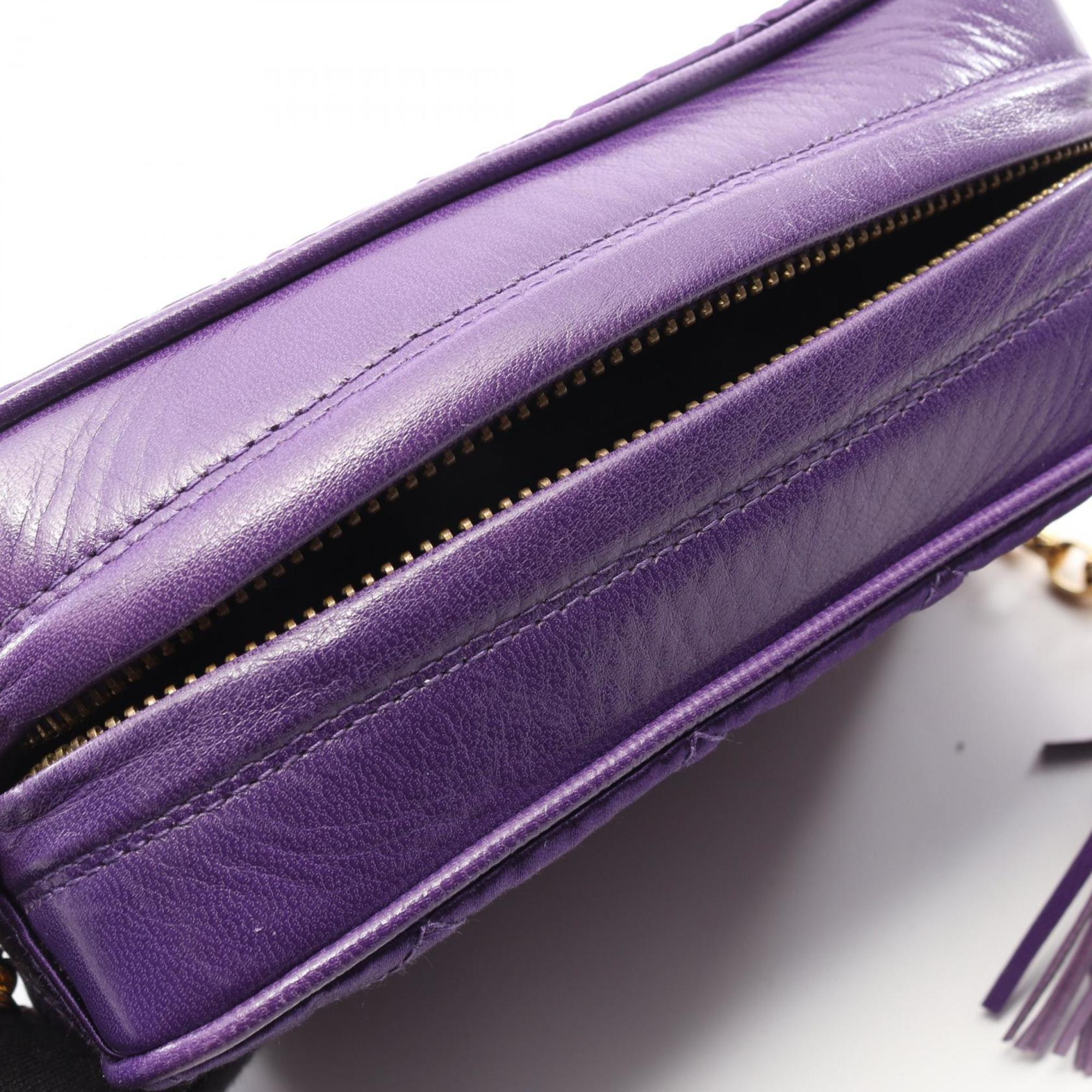 Chanel Purple Fabric Handbag Shoulder Bag (Pre-Owned)