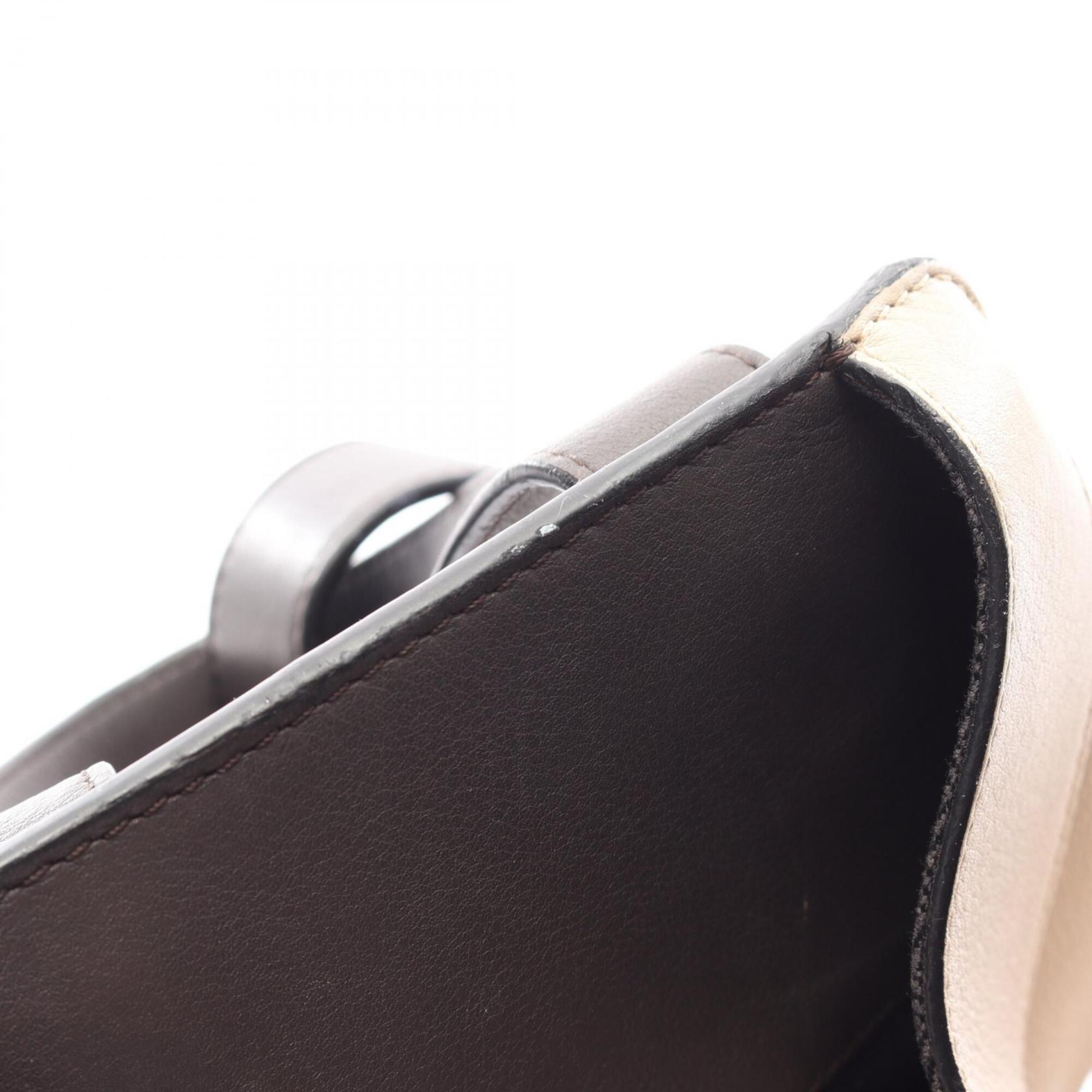 Loewe Beige Brown Gray Leather Handbag (Pre-Owned)