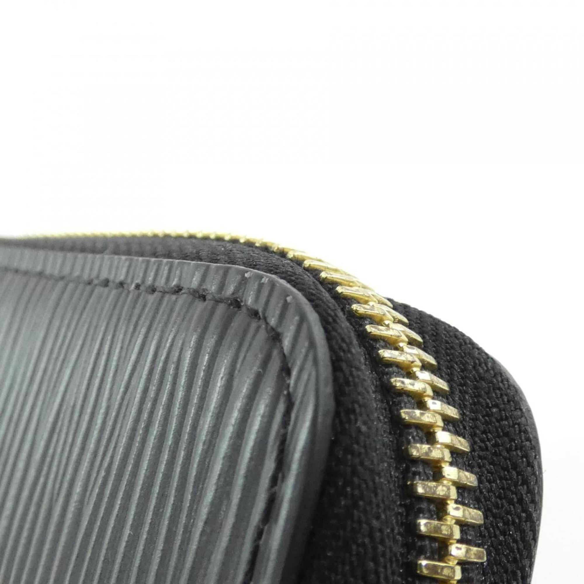 Louis Vuitton Black Leather Long Wallet (Bi-Fold) (Pre-Owned)
