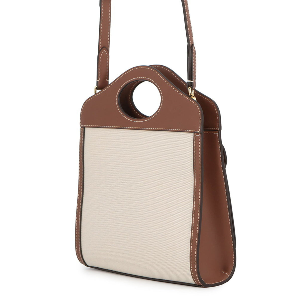 Burberry Brown Canvas Leather Handbag (Pre-Owned)