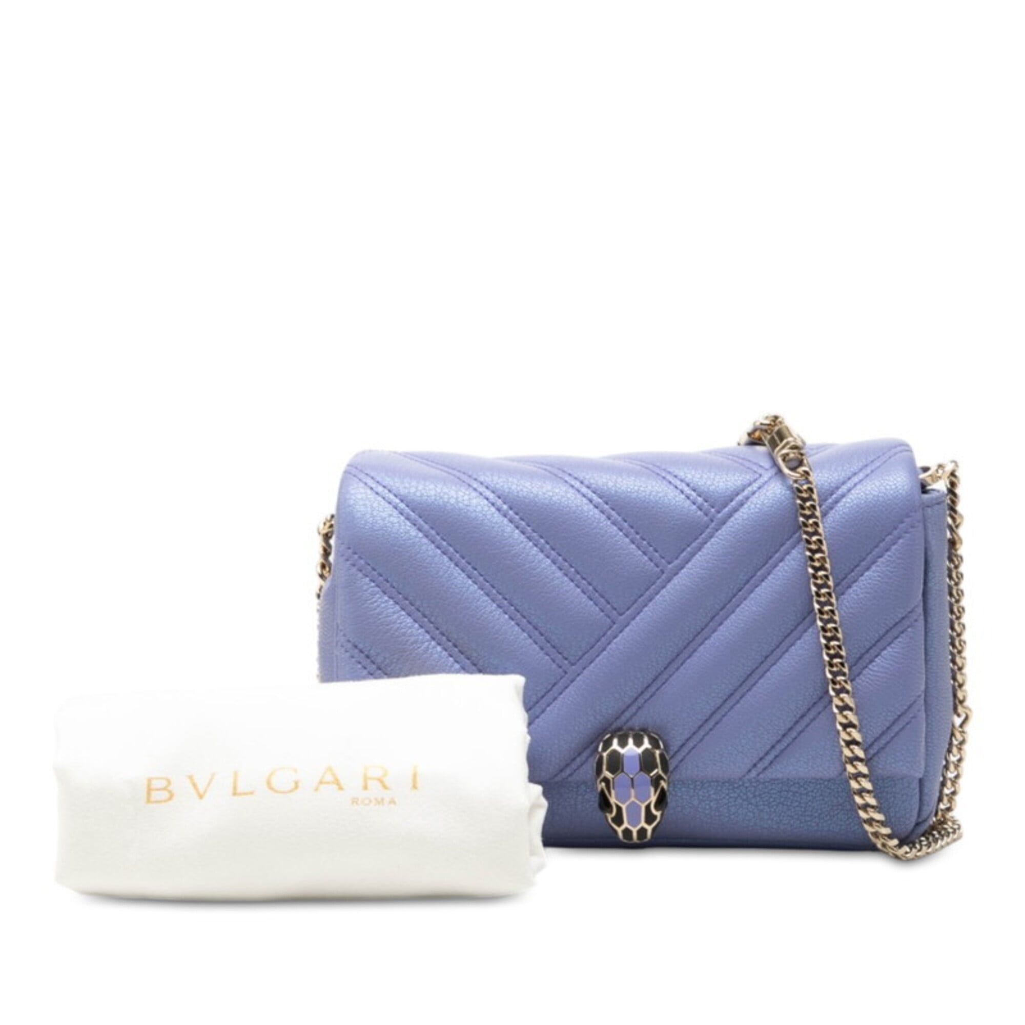 Bvlgari Purple Leather Shoulder Bag (Pre-Owned)