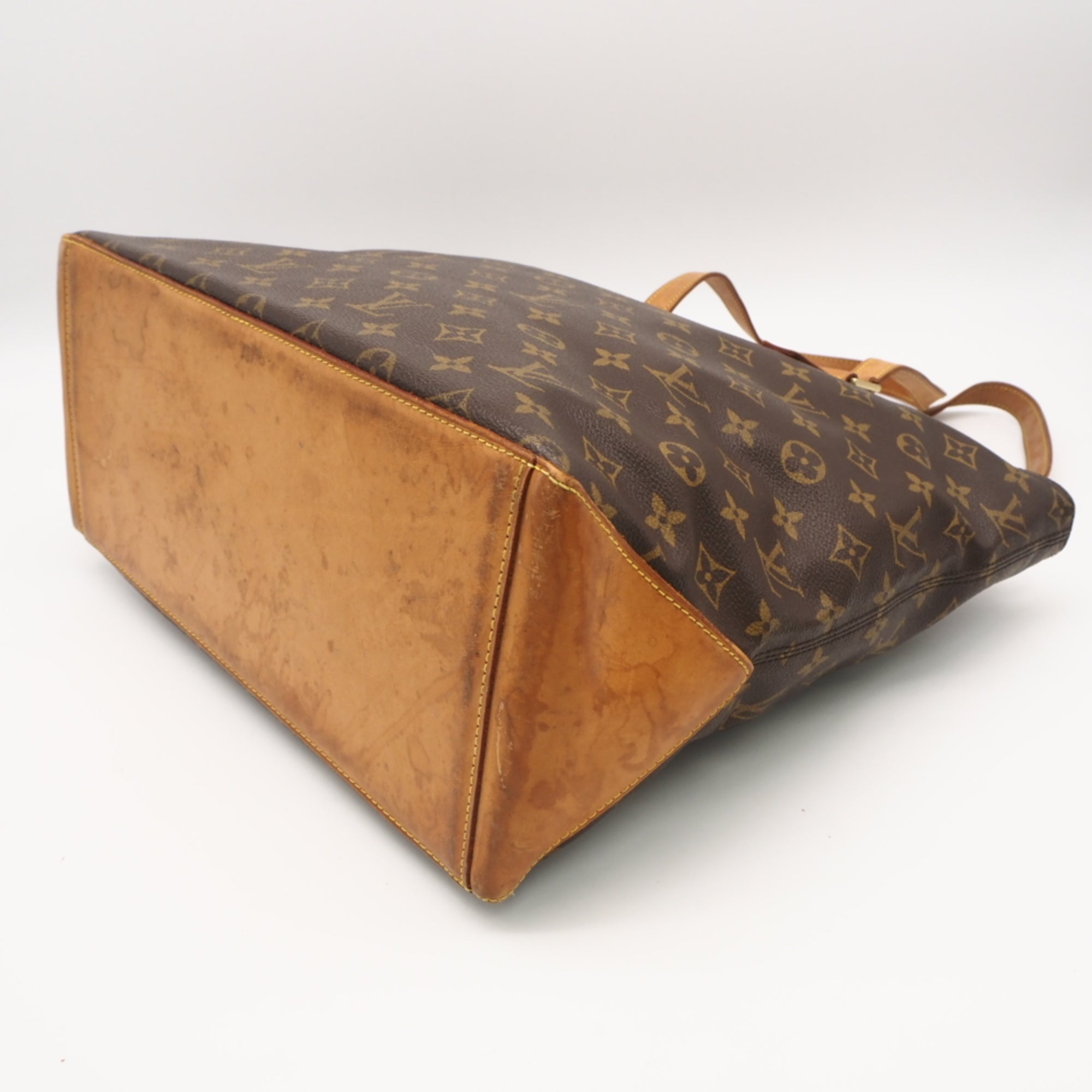 Louis Vuitton Beige Brown Coated Canvas Leather Handbag (Pre-Owned)