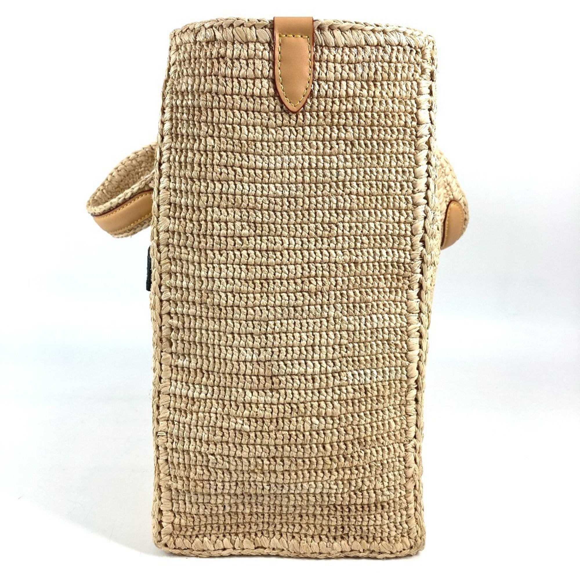 Louis Vuitton Natural Raffia Leather Handbag Shoulder Bag Tote Bag (Pre-Owned)