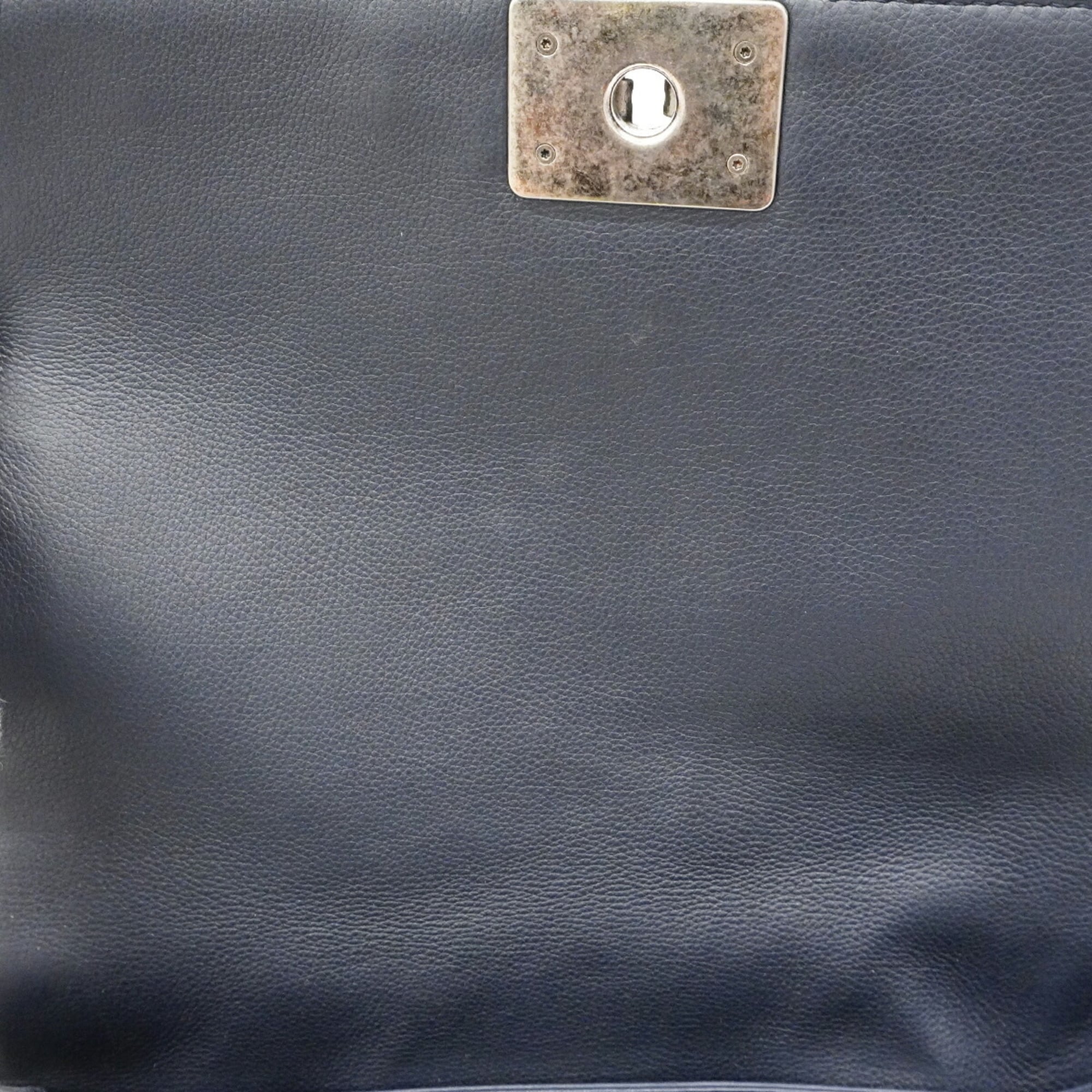 Chanel Navy Leather Shoulder Bag (Pre-Owned)