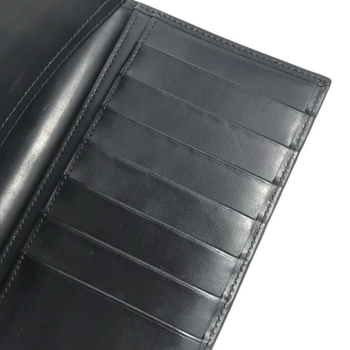 Cartier Black Leather Long Wallet (Bi-Fold) (Pre-Owned)