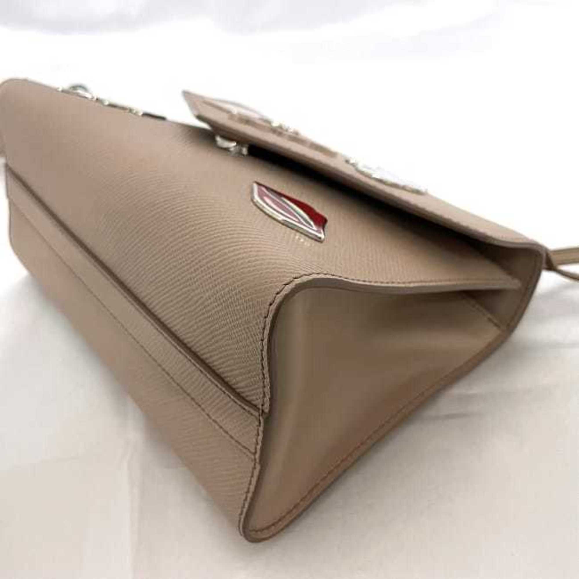 Prada Beige Saffiano Shoulder Bag (Pre-Owned)