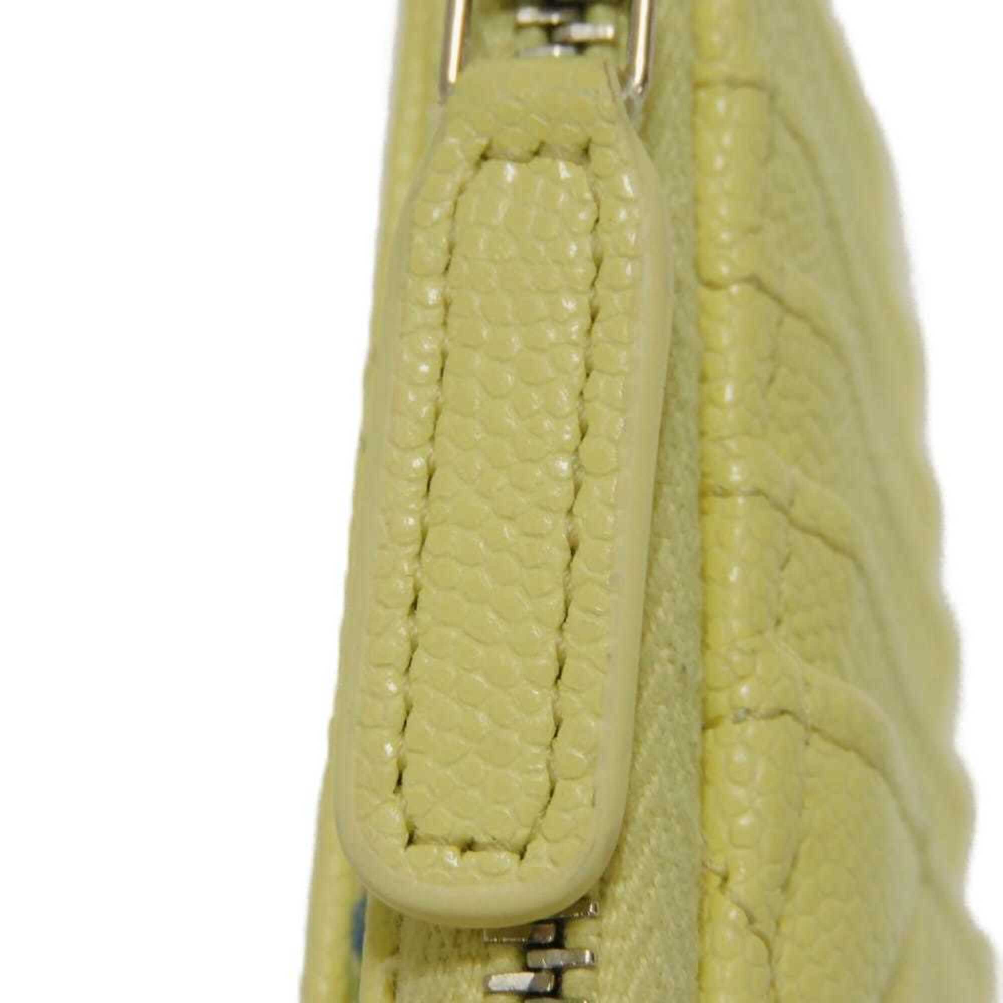Chanel Yellow Grained Calfskin Coin Purse/Coin Case (Pre-Owned)