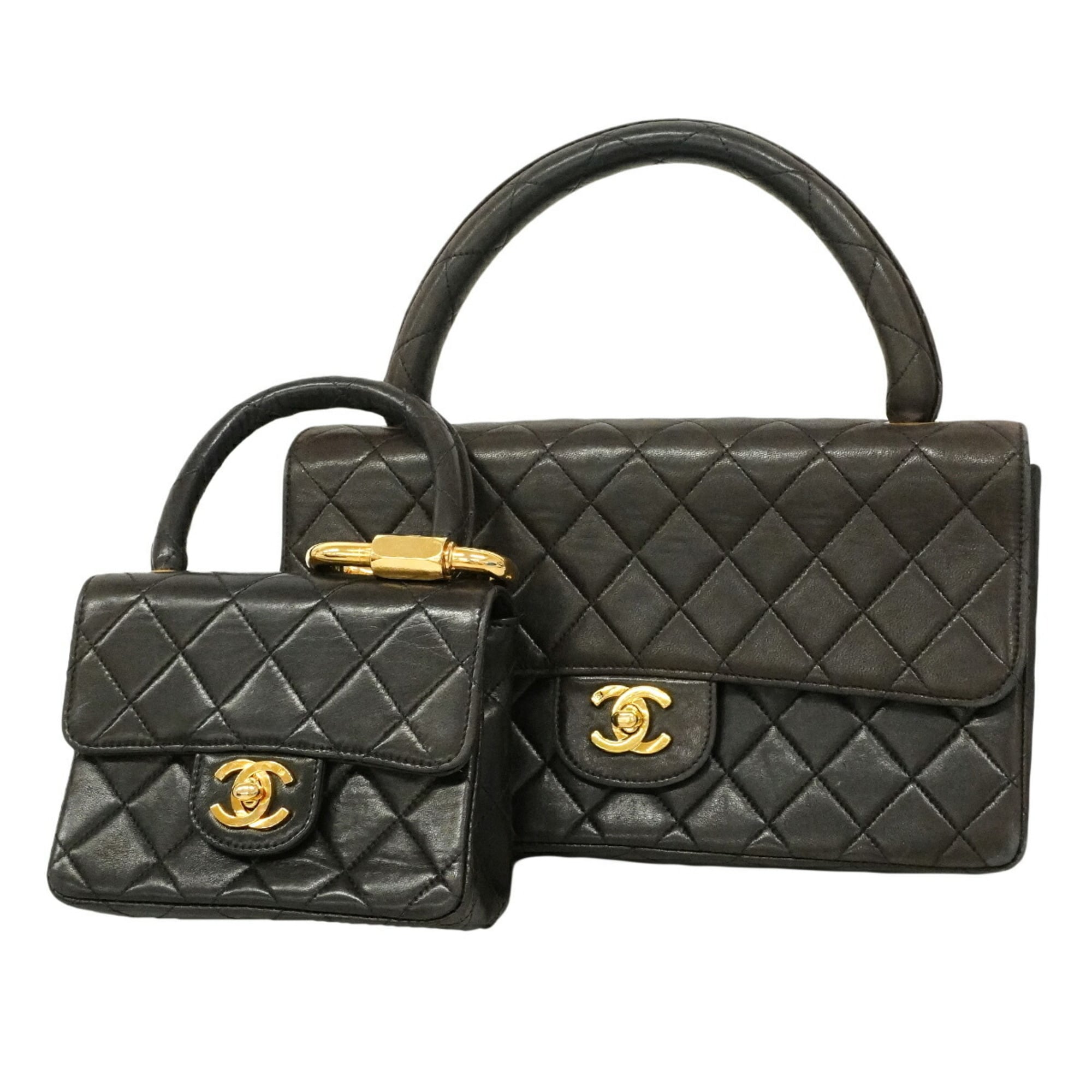Chanel Black Leather Handbag (Pre-Owned)
