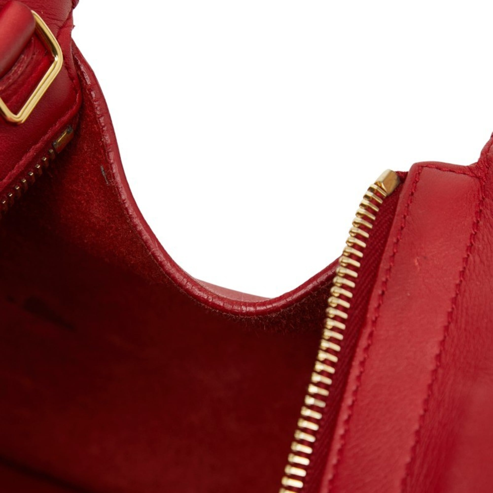 Saint Laurent Gold Red Color Leather Handbag Shoulder Bag (Pre-Owned)