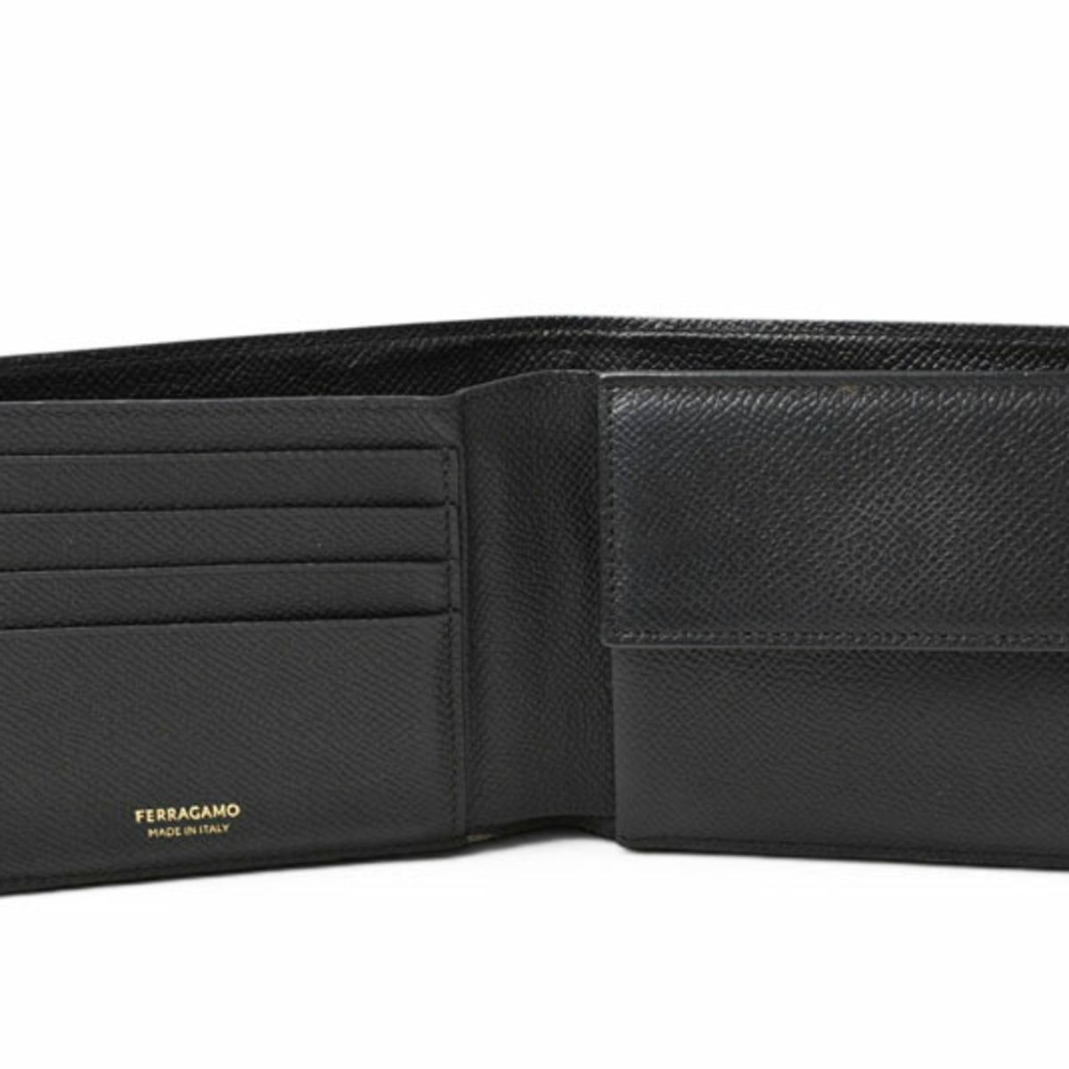 Salvatore Ferragamo Black Leather Wallet (Bi-Fold) (Pre-Owned)