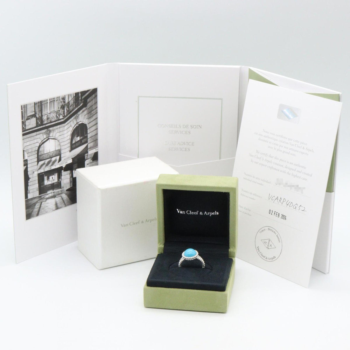 Van Cleef & Arpels Silver Blue White Gold (18K) Band Ring (Pre-Owned)